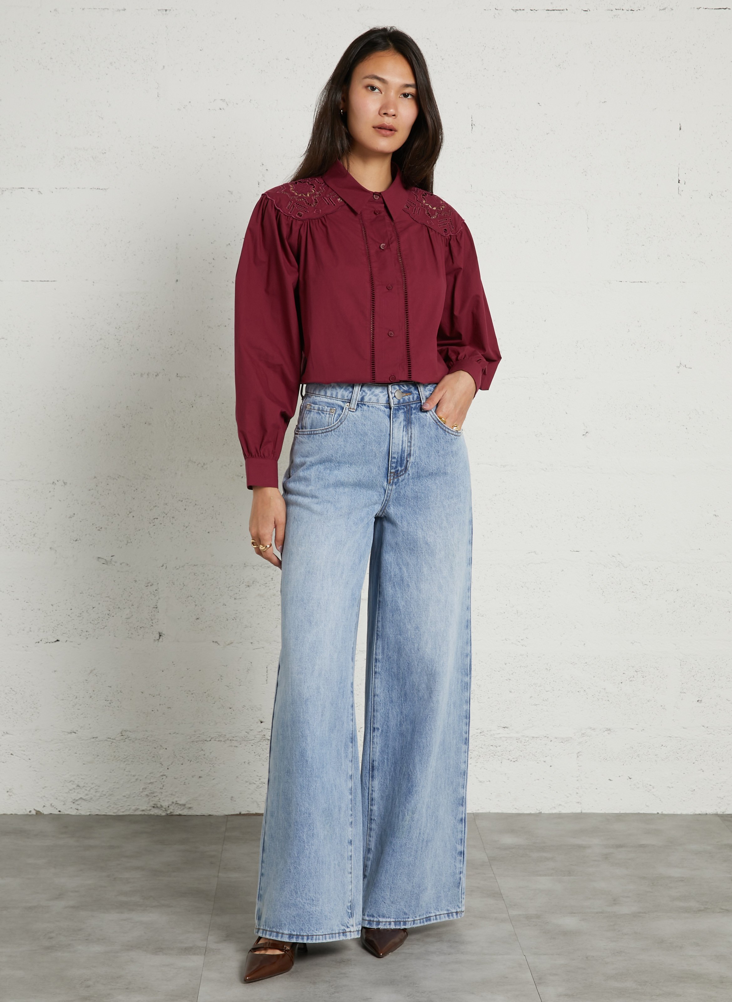 Organic cotton shirt SUNCOO Red