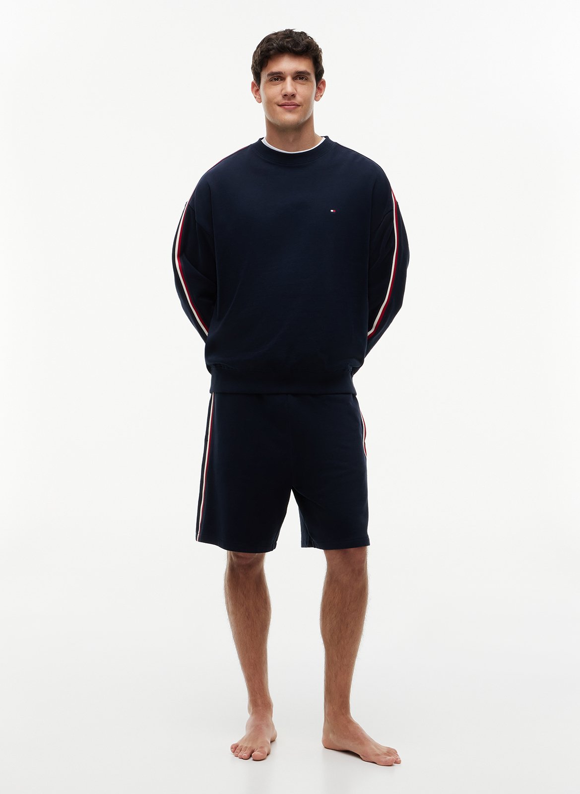 Sweat col rond en coton TOMMY HILFIGER Bleu