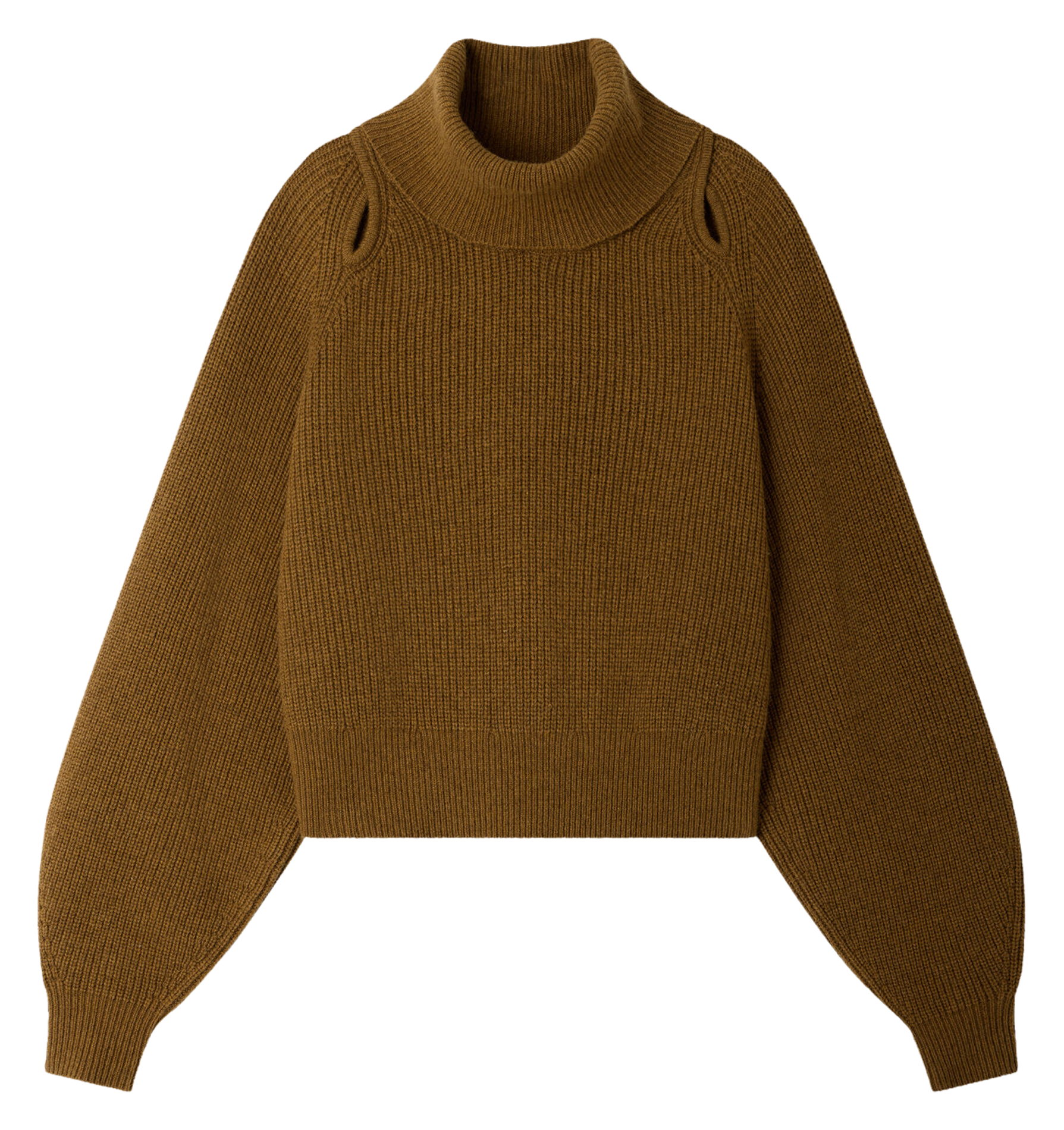 Short turtleneck jumper in a wool blend SESSUN Brown