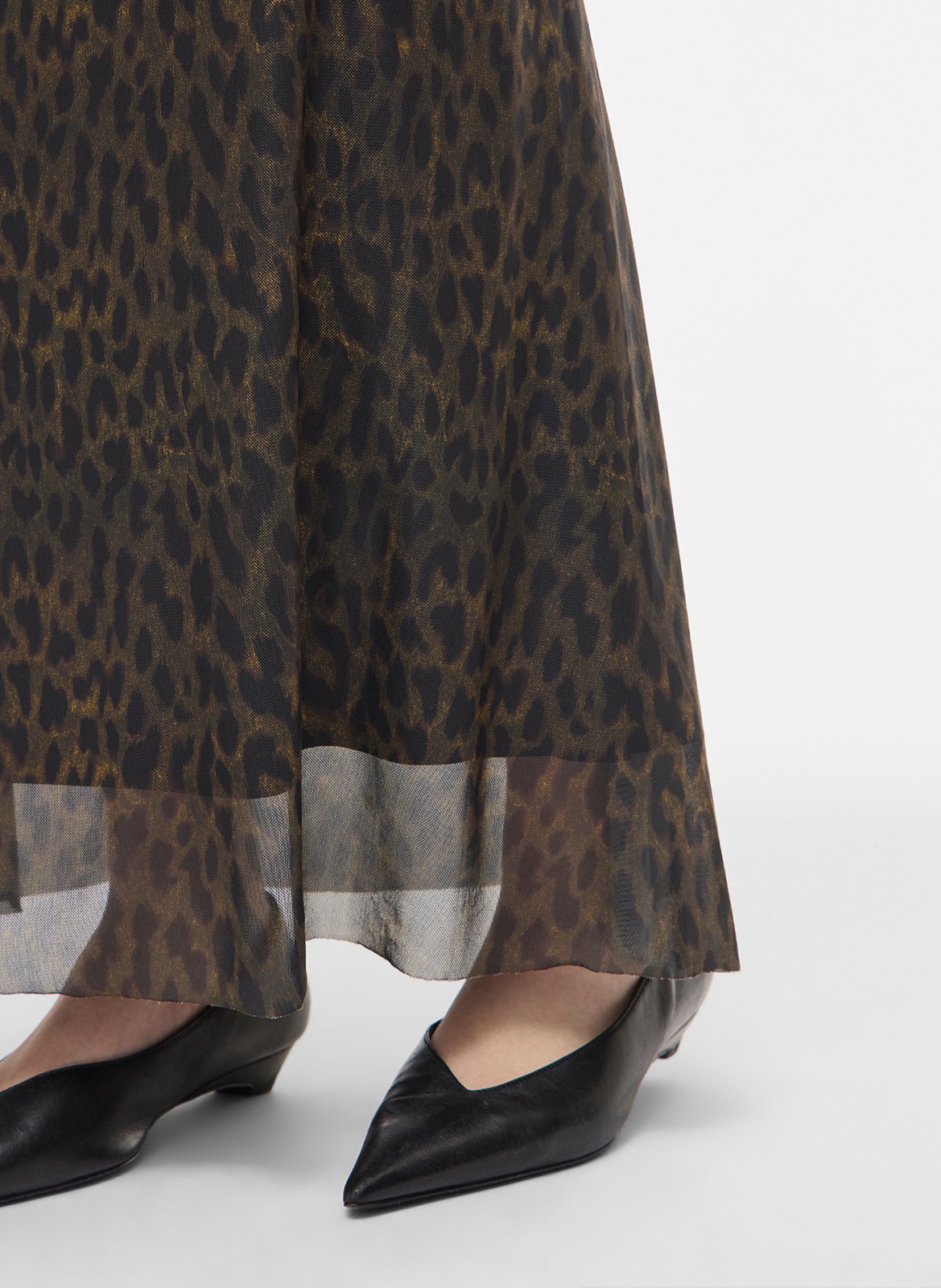 Long flared printed skirt ROUGE EDIT Golden