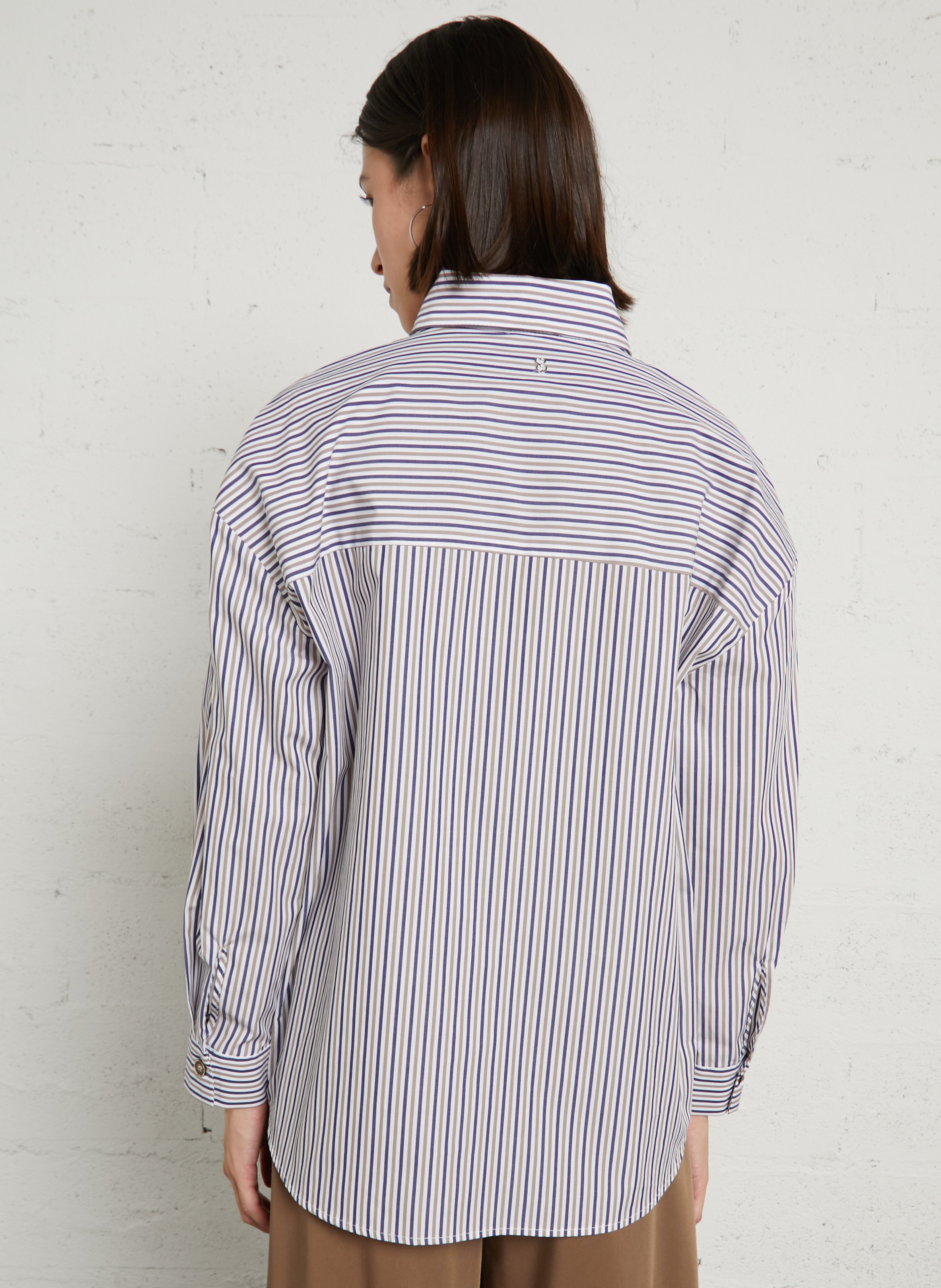 Long-sleeve cotton shirt PLEASE Blue