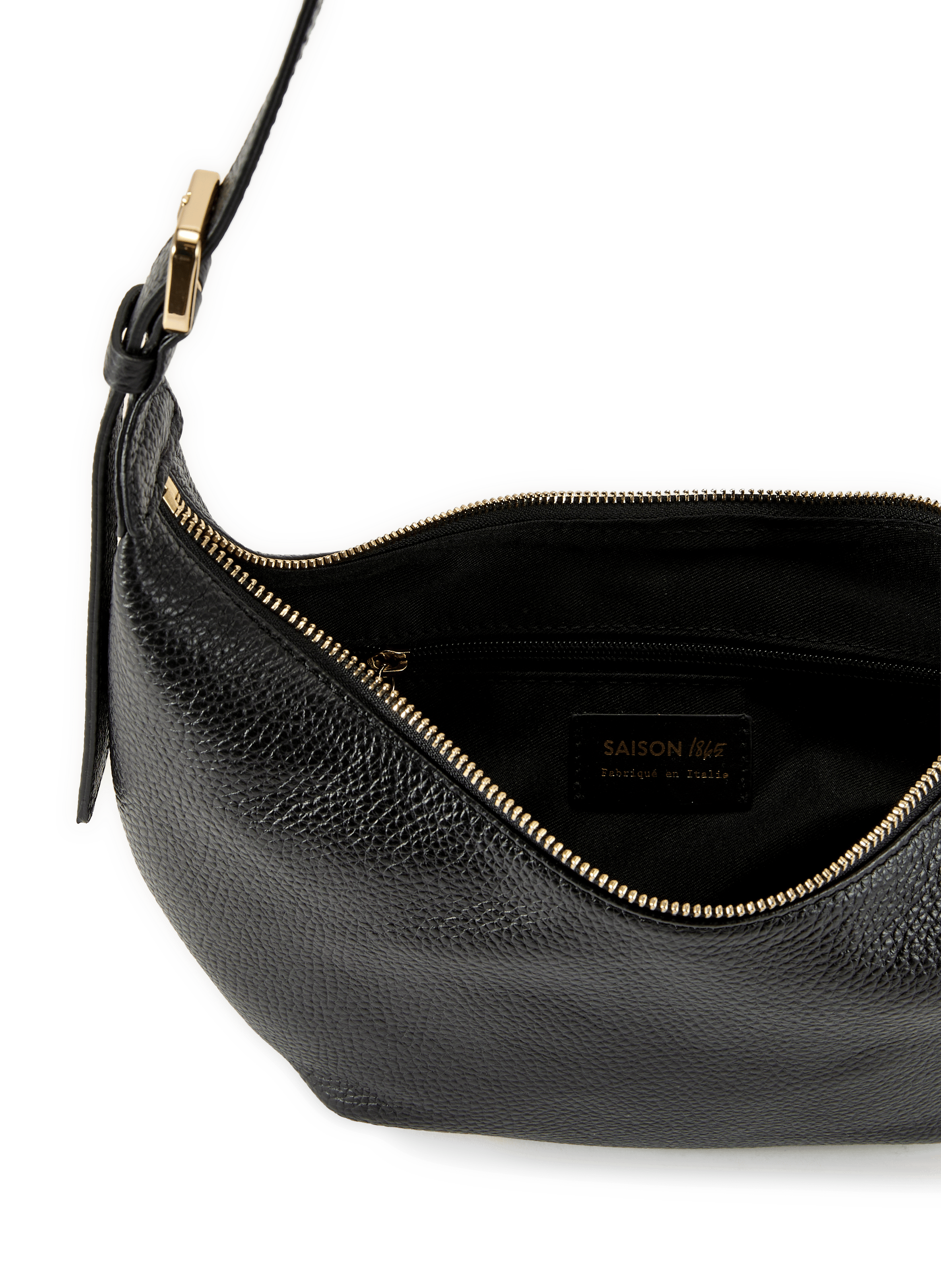 Grained leather banana fanny pack SAISON 1865 Black