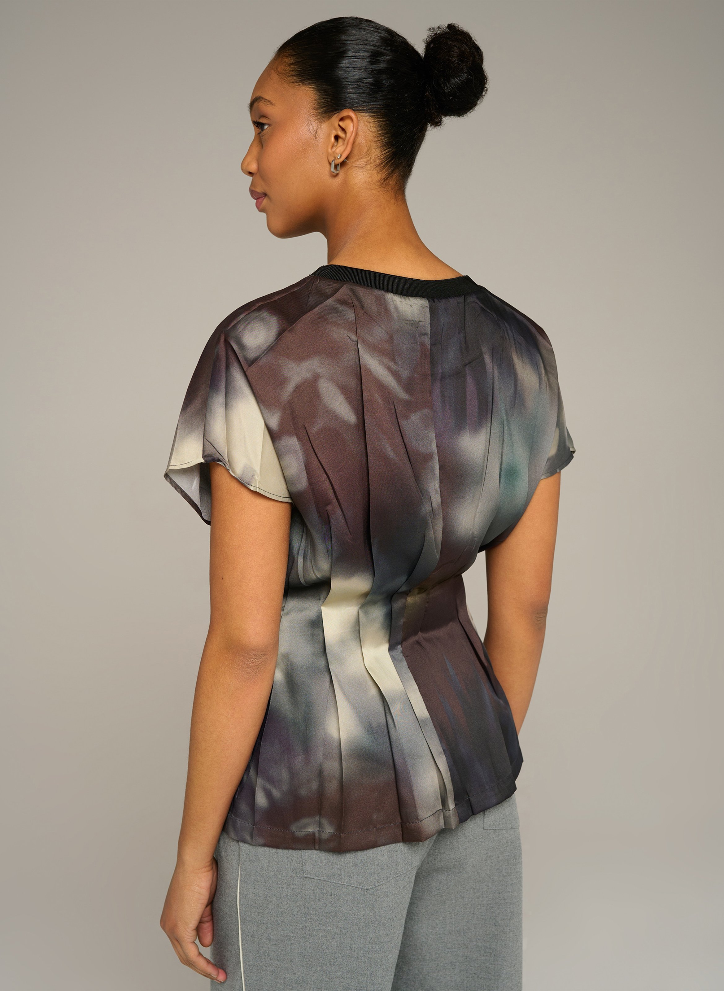 Getailleerde top met print COTELAC ACOTE Zwart