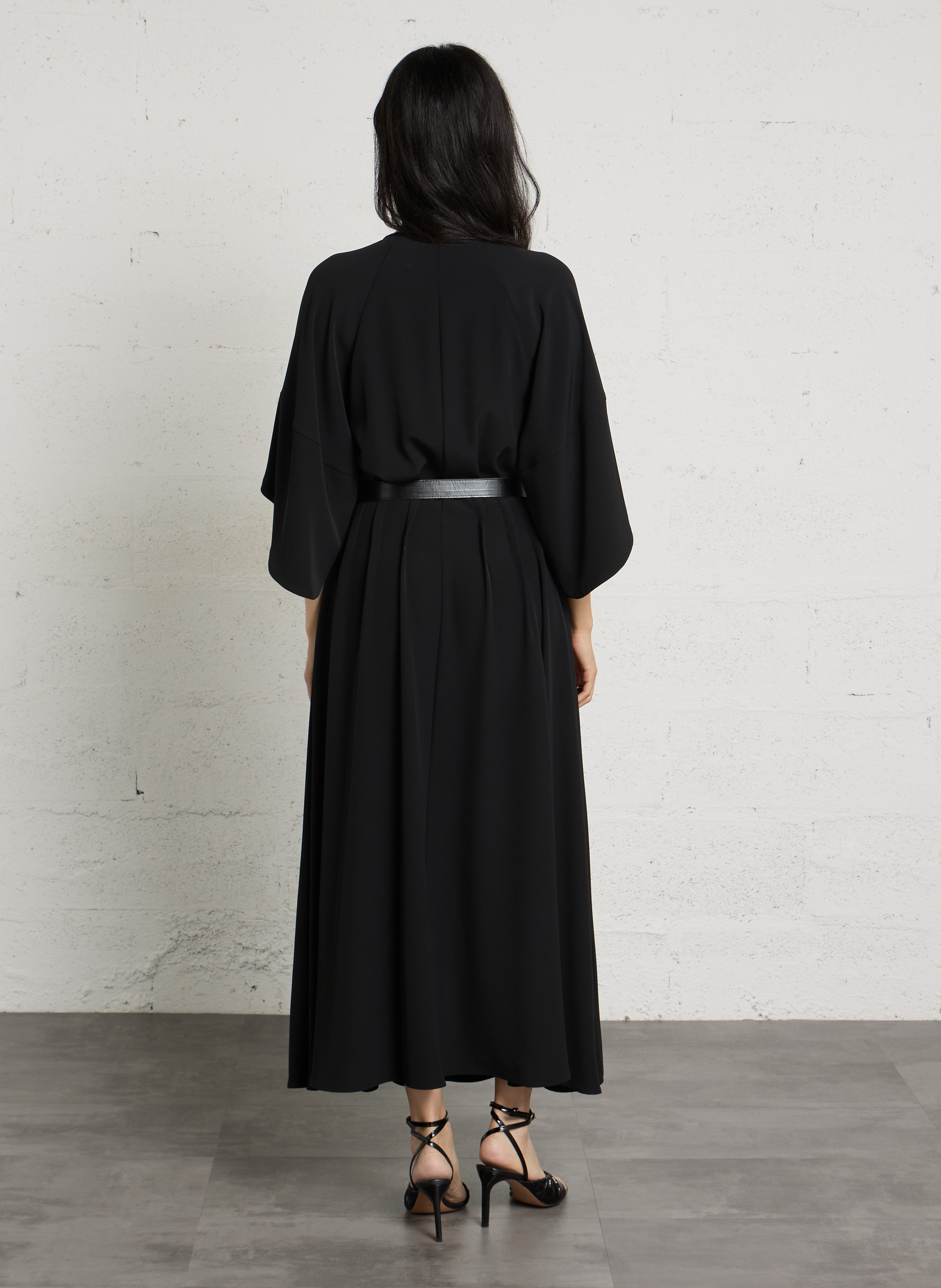 Robe longue cintrée avec ceinture IMPERIAL Noir