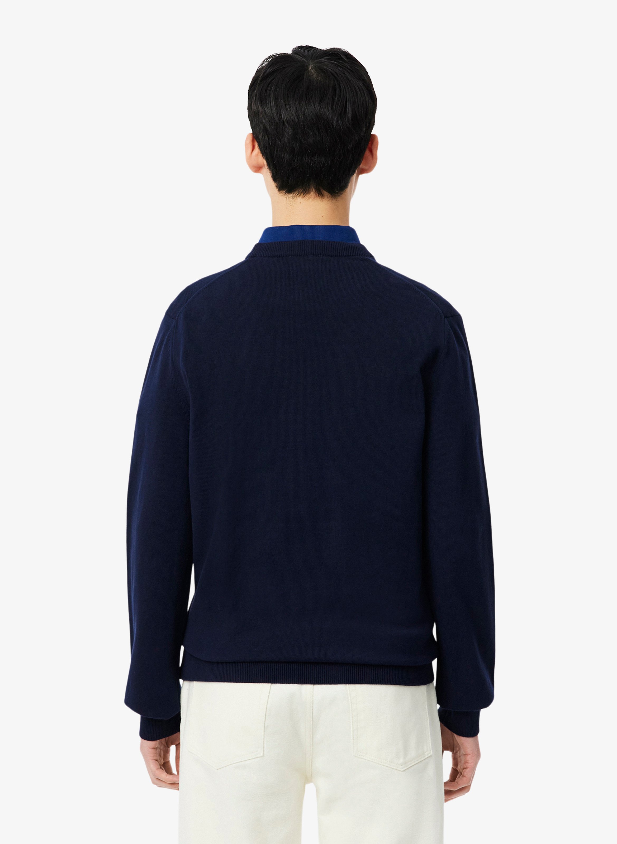 Pull col rond regular-fit en coton  LACOSTE Bleu