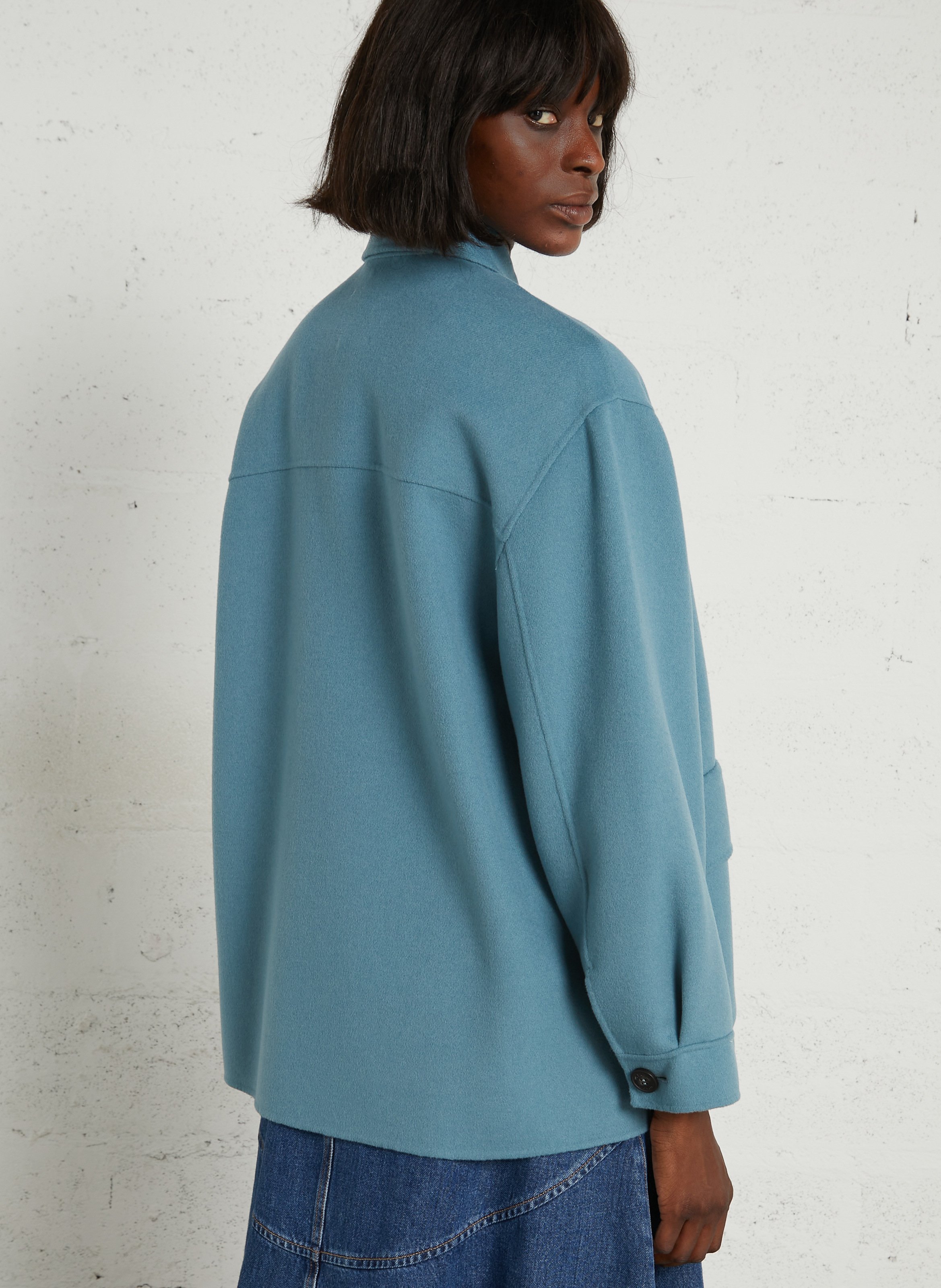 Jacke aus Wollmix mit klassischem Kragen MAX MARA WEEK END Blau