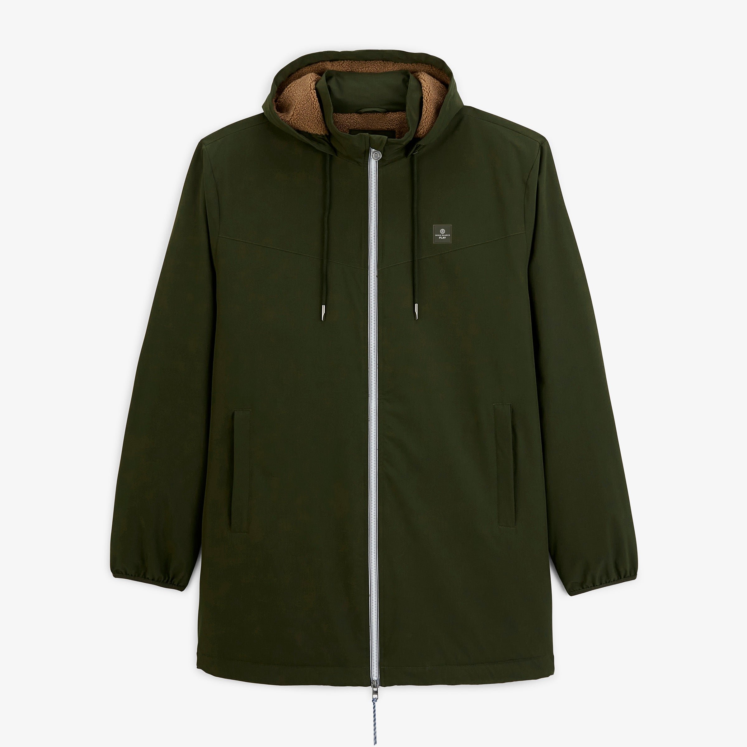 Water-repellent STORMER parka with fleece lining in military green sbplay SERGE BLANCO Beige
