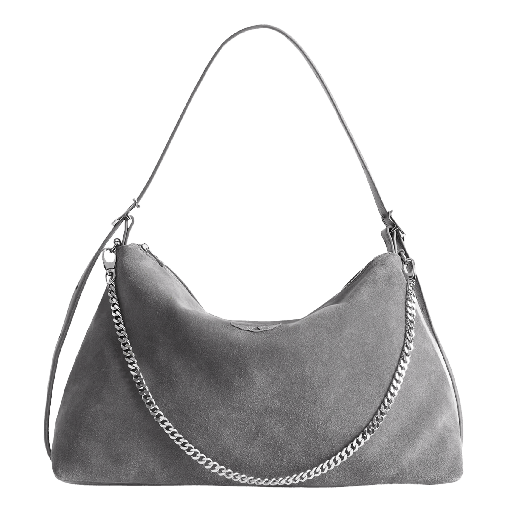 Leren schoudertas ZADIG&VOLTAIRE Grijs