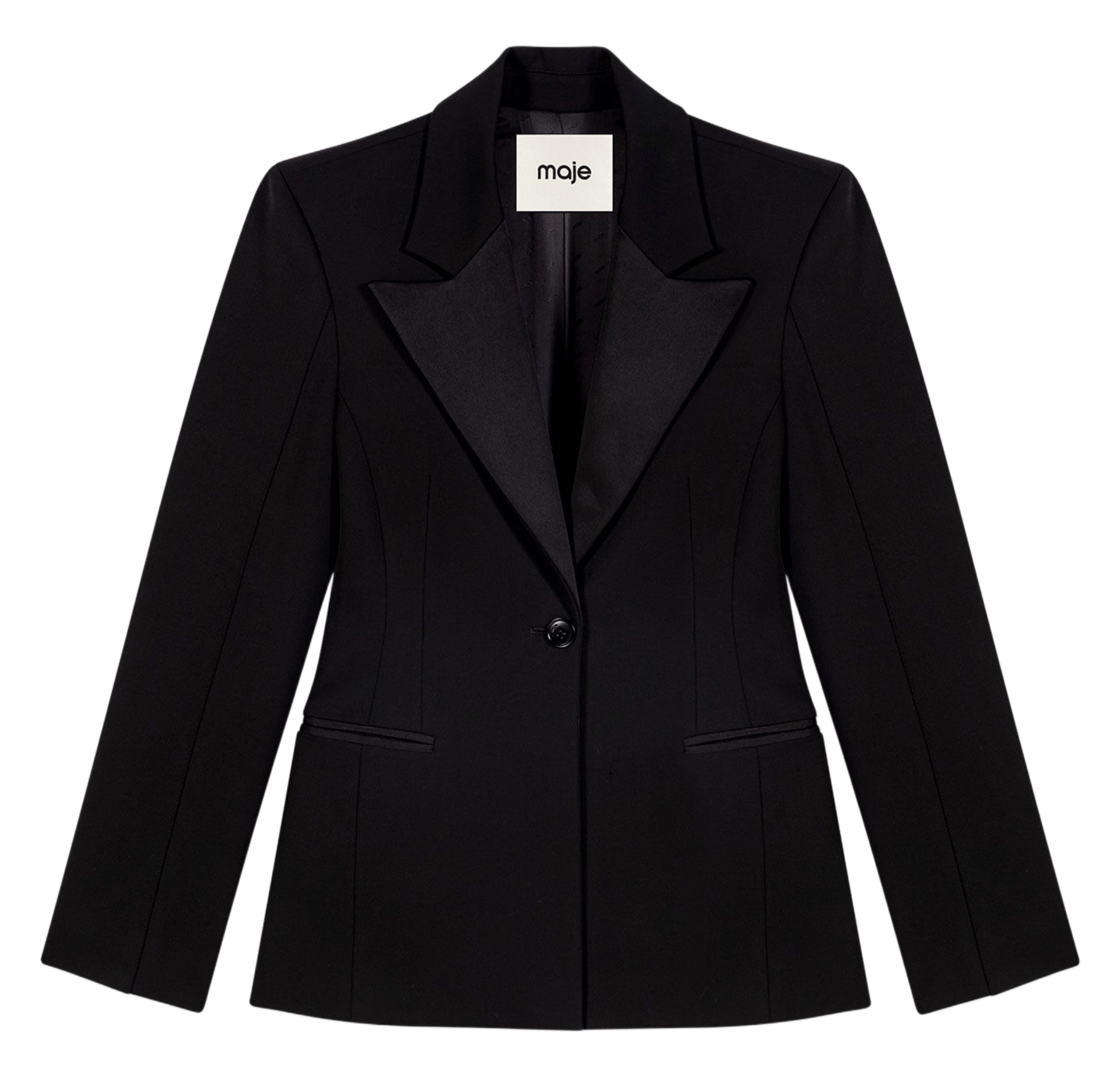 Fitted jacket with tailored collar MAJE Black