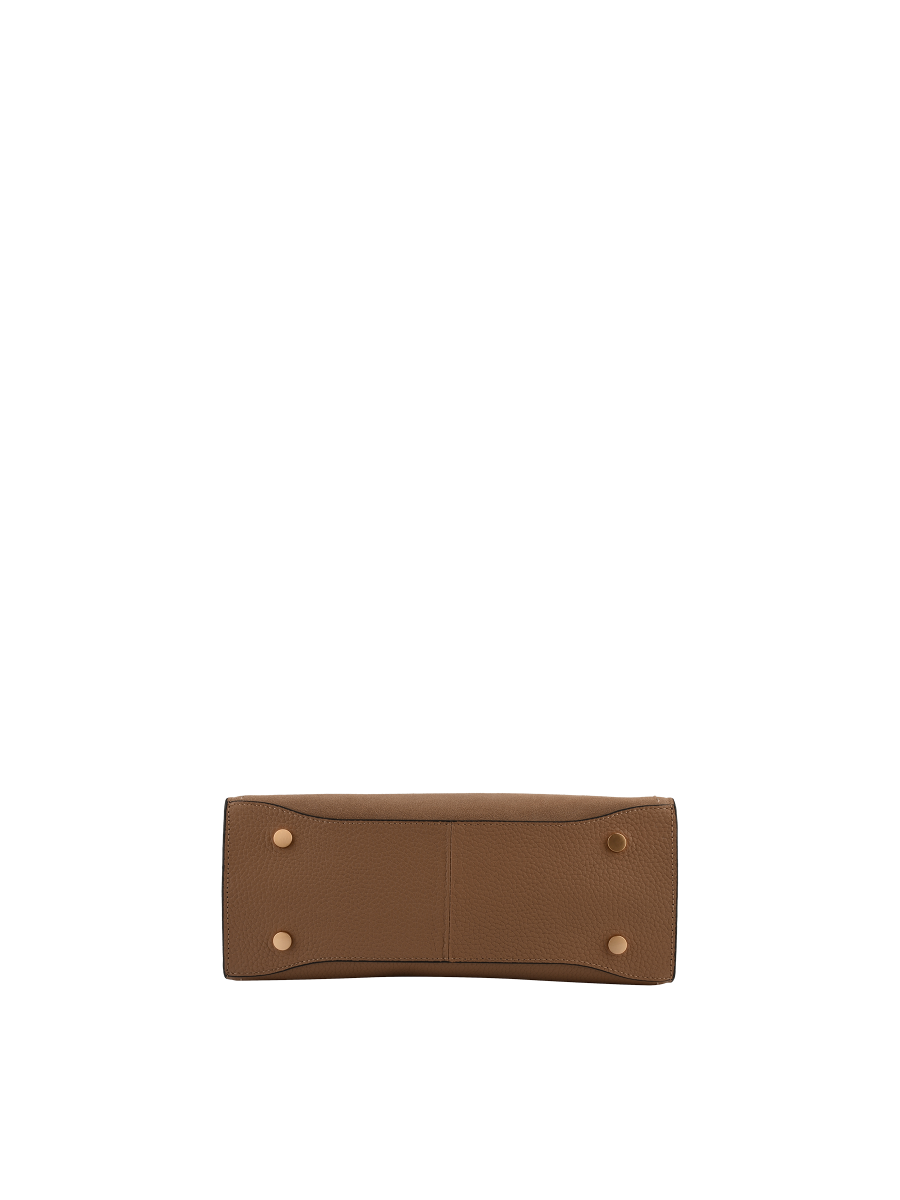 Cowhide leather handbag with a suede-effect finish POURCHET Grey