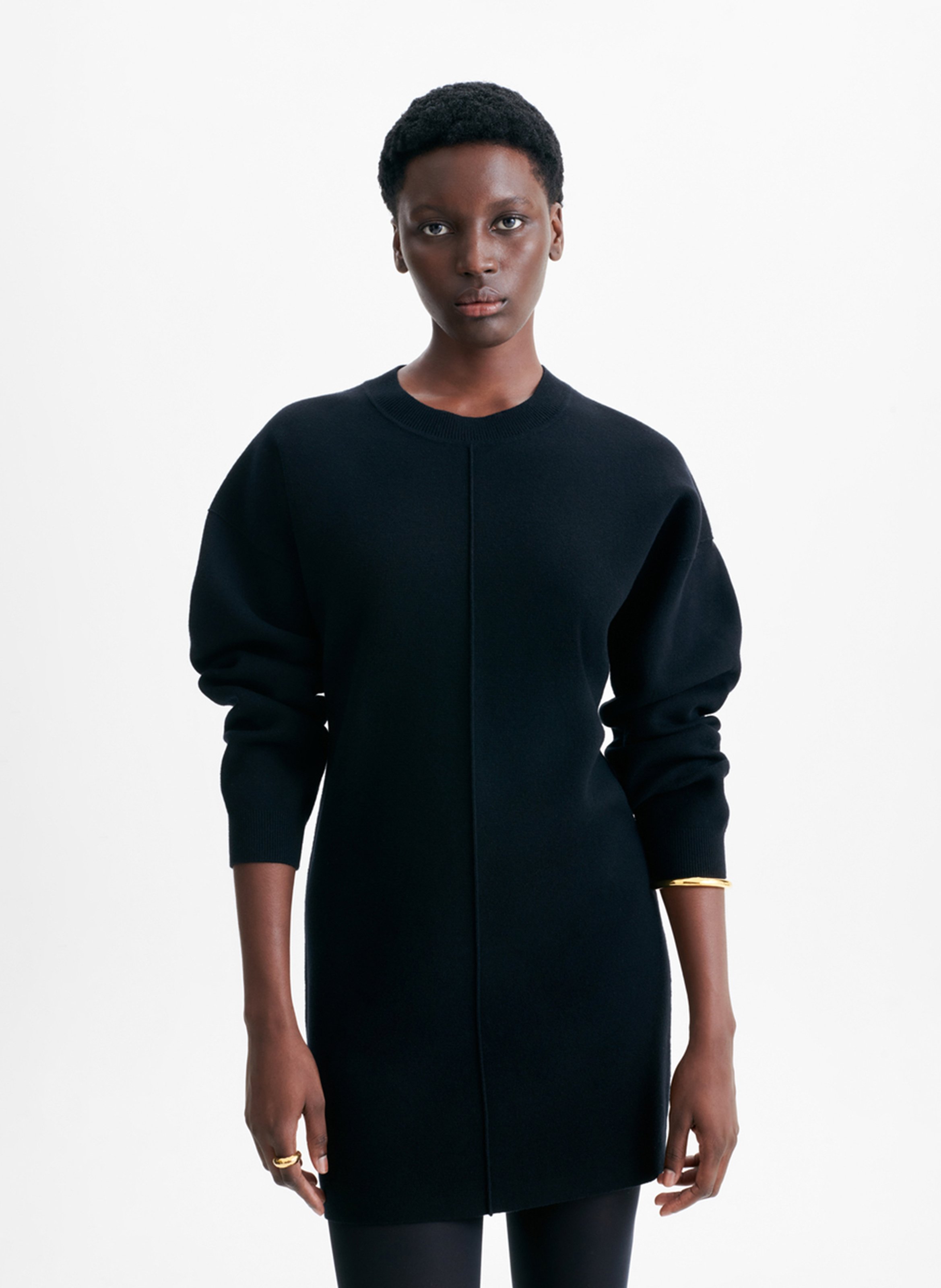 Kurzes Pulloverkleid aus Wollmix VANESSA BRUNO Schwarz