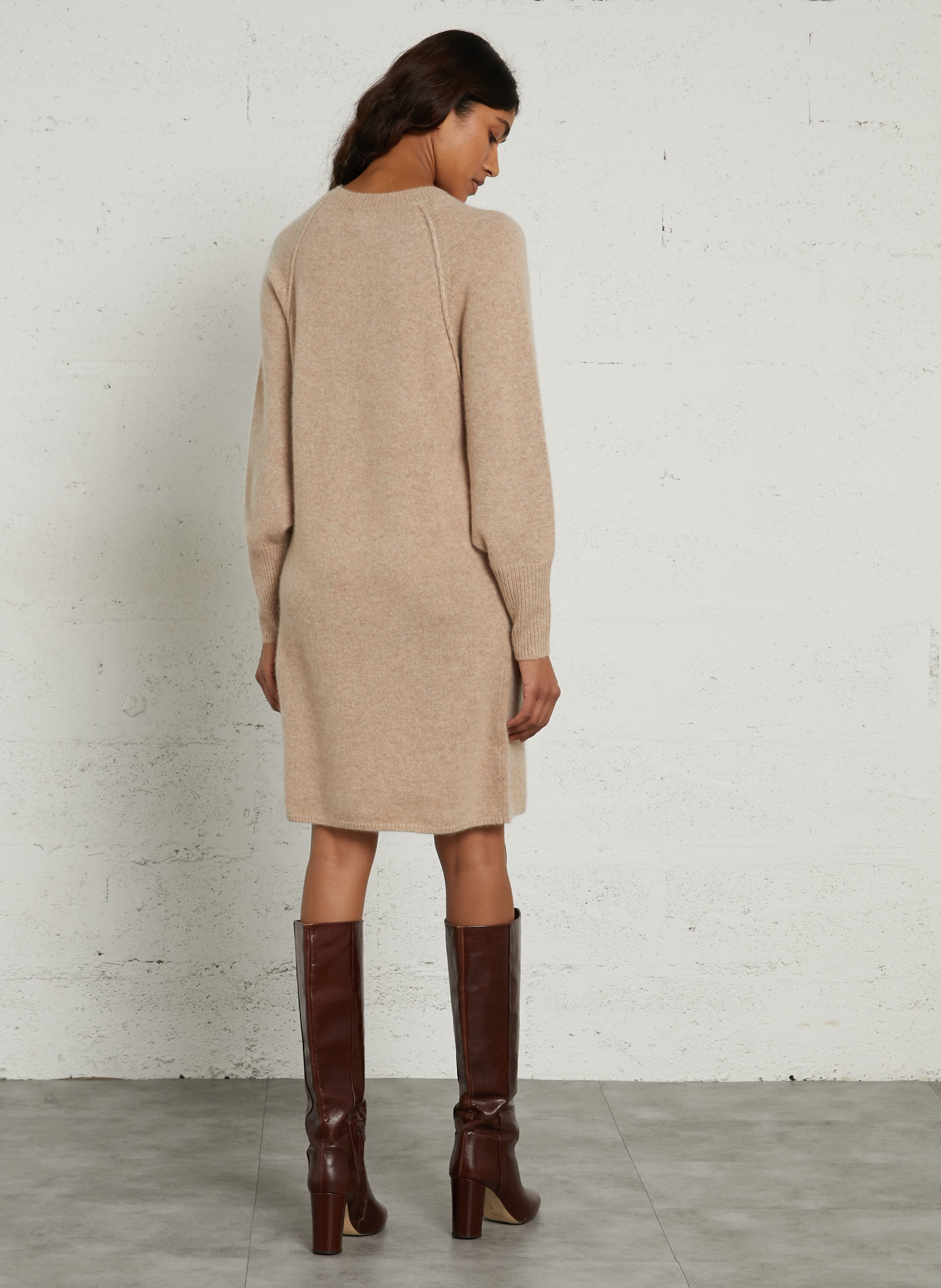 Gerades Kaschmir-Pulloverkleid MAISON 123 Grau