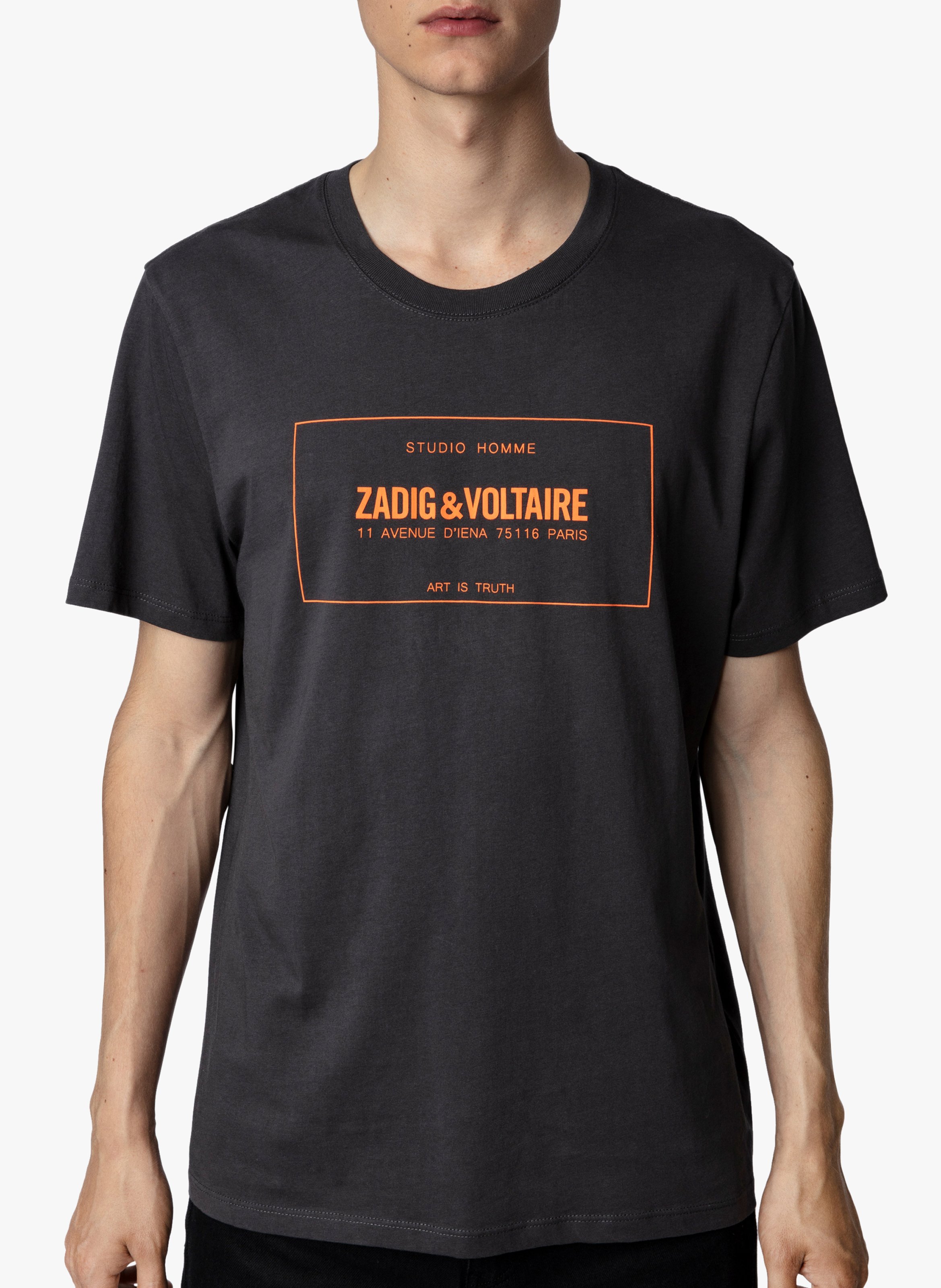 Teeshirt Col Rond En Coton Silver Zadig&voltaire Homme Place des