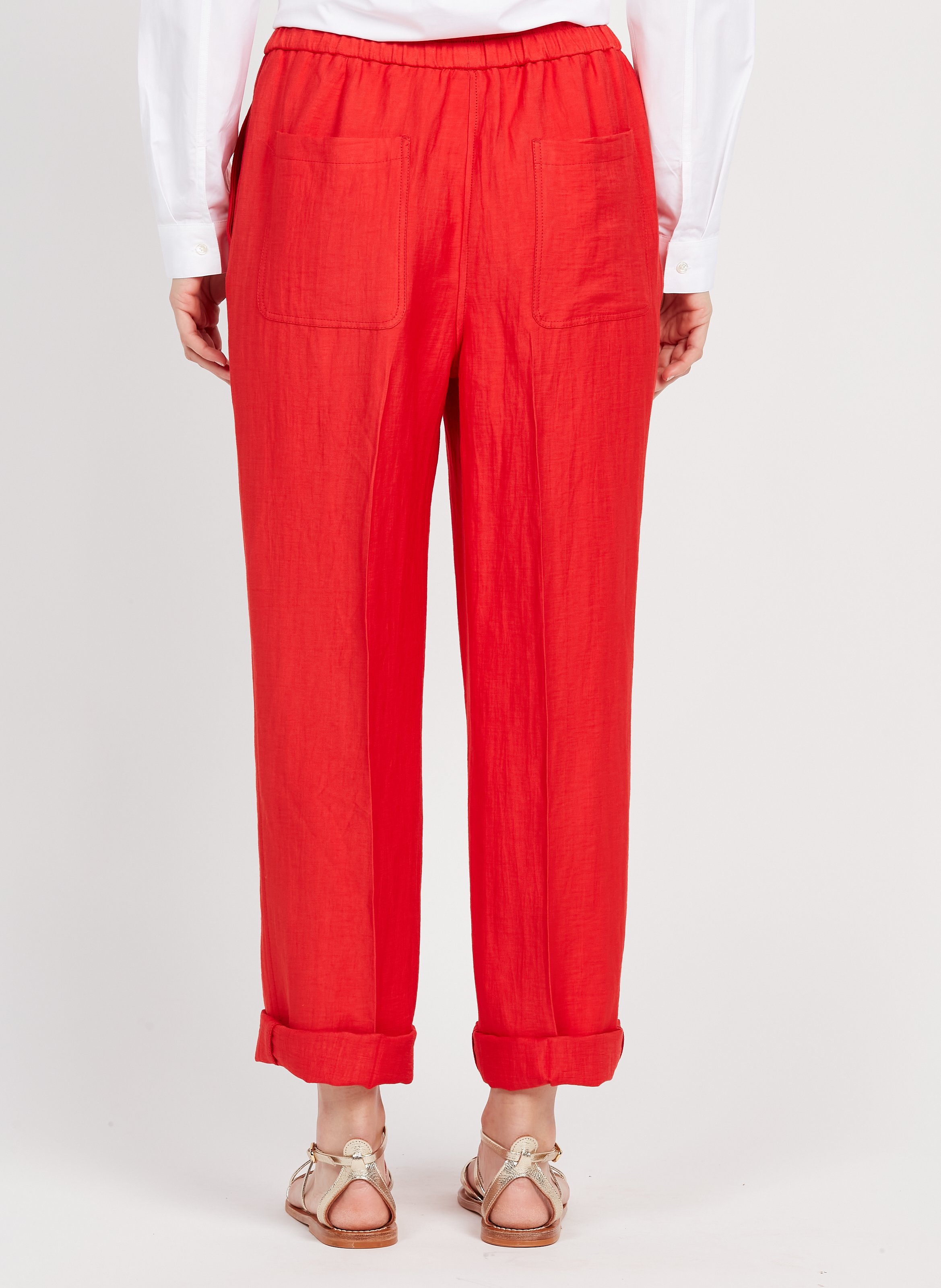 Straightleg Linenblend Pants Rouge Chloe Stora Women Place des