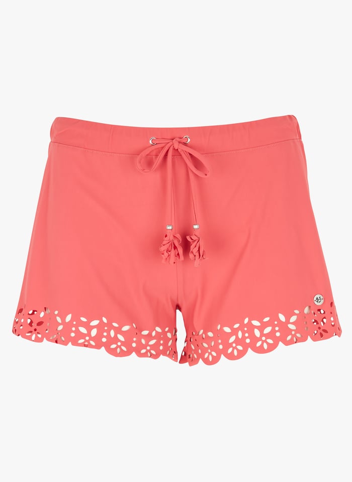 Crepe Beach Shorts With Regular Waist Bois De Rose Banana Moon
