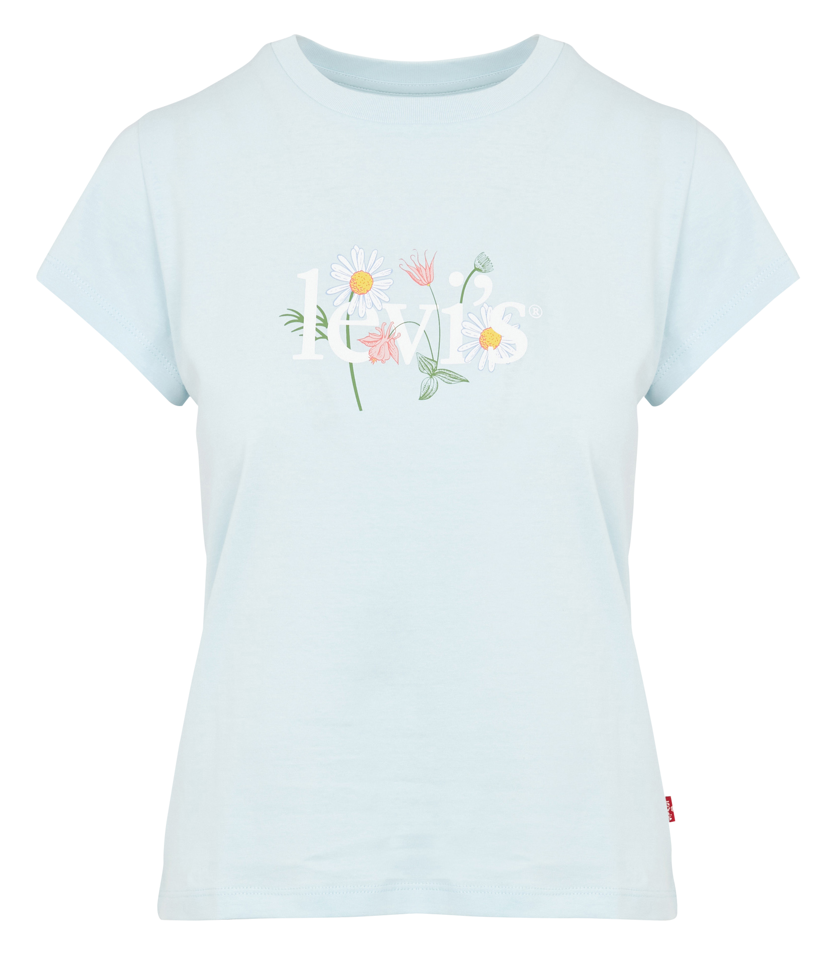 Round-neck cotton T-shirt with screen print LEVI'S Blue