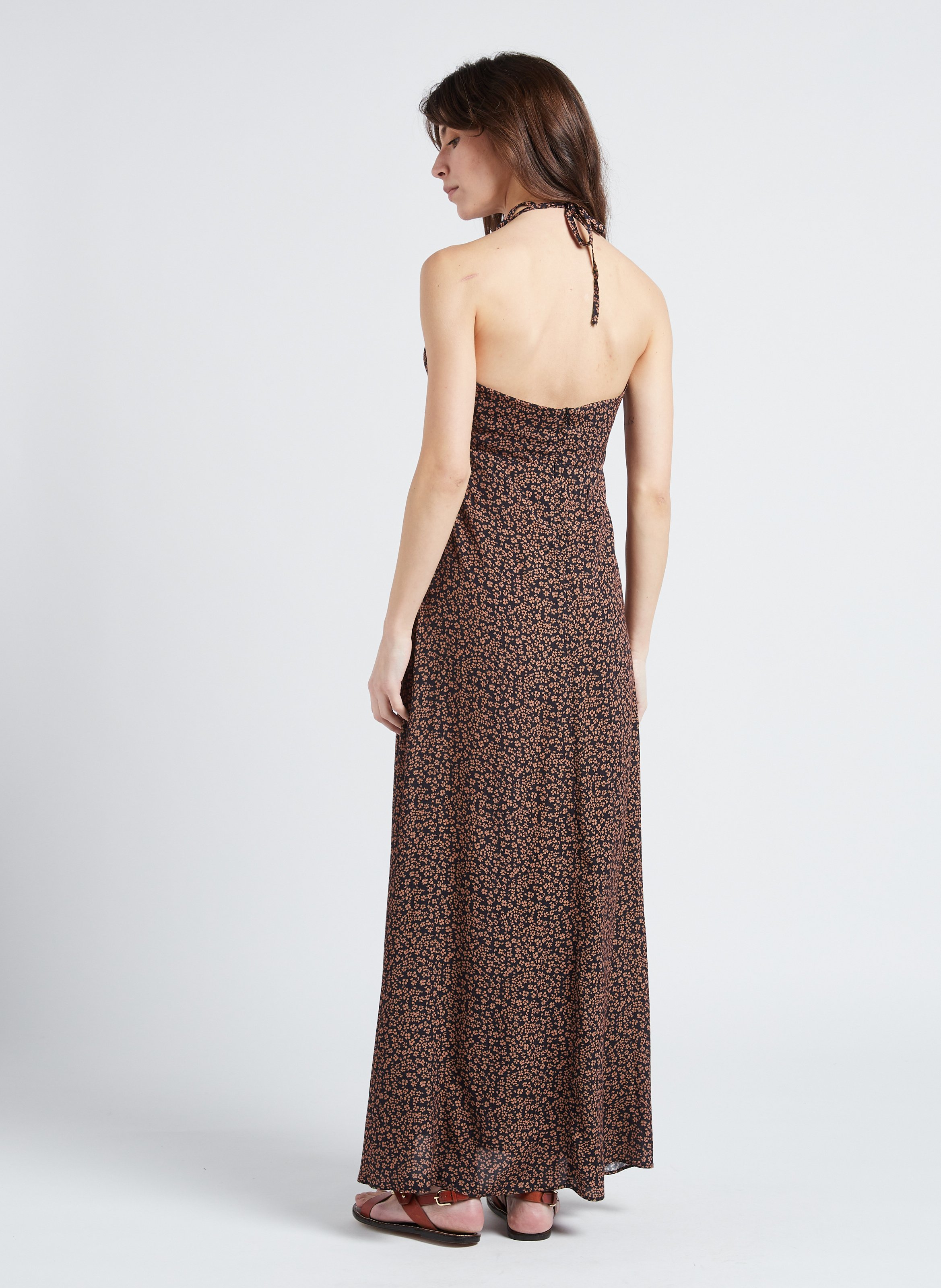 Printed V-neck dress THE NEW SOCIETY Black