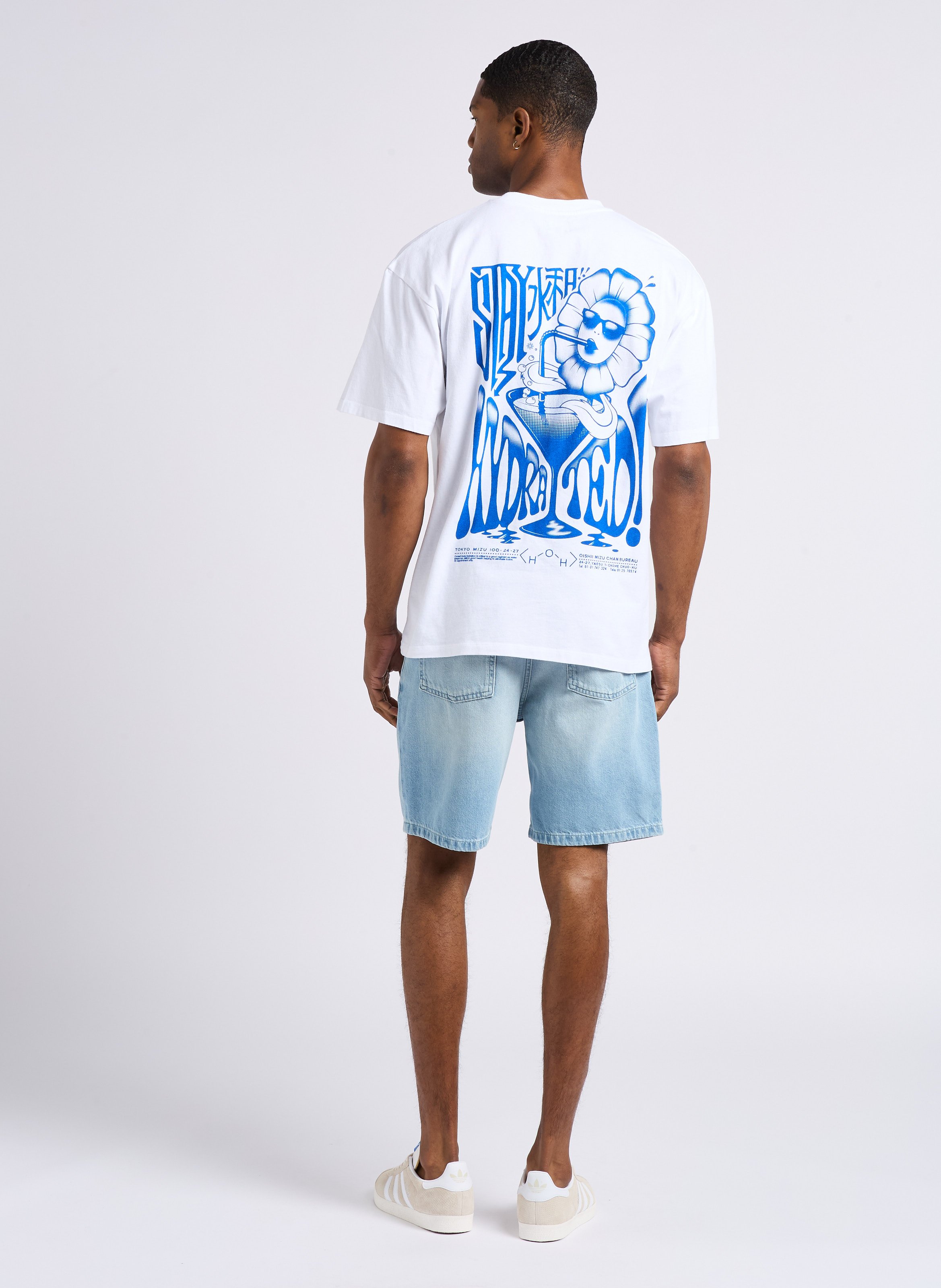 Short droit en coton EDWIN Bleu