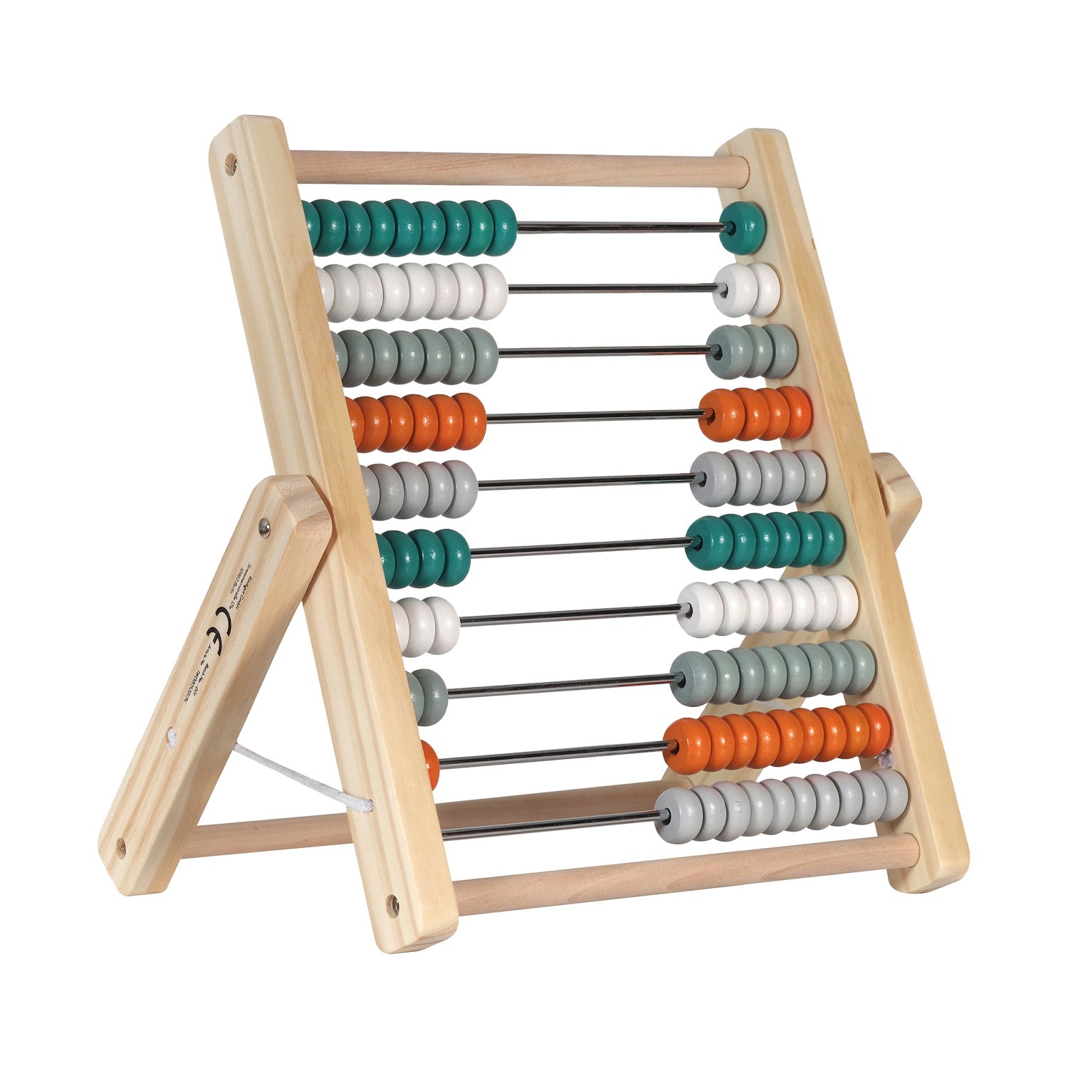 Wooden abacus with 100 coloured beads KINDSGUT White