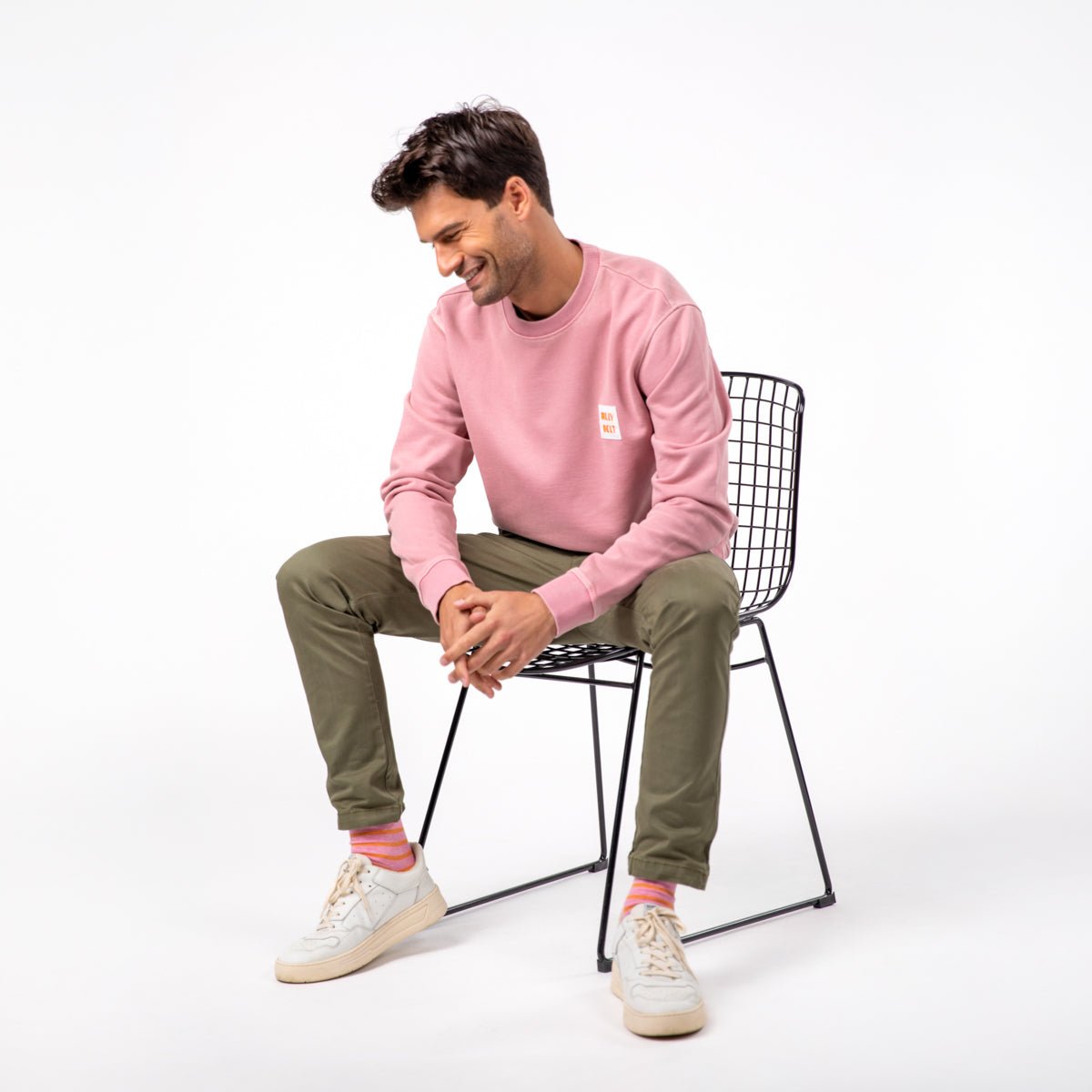 Vintage organic cotton sweatshirt BILLYBELT Pink