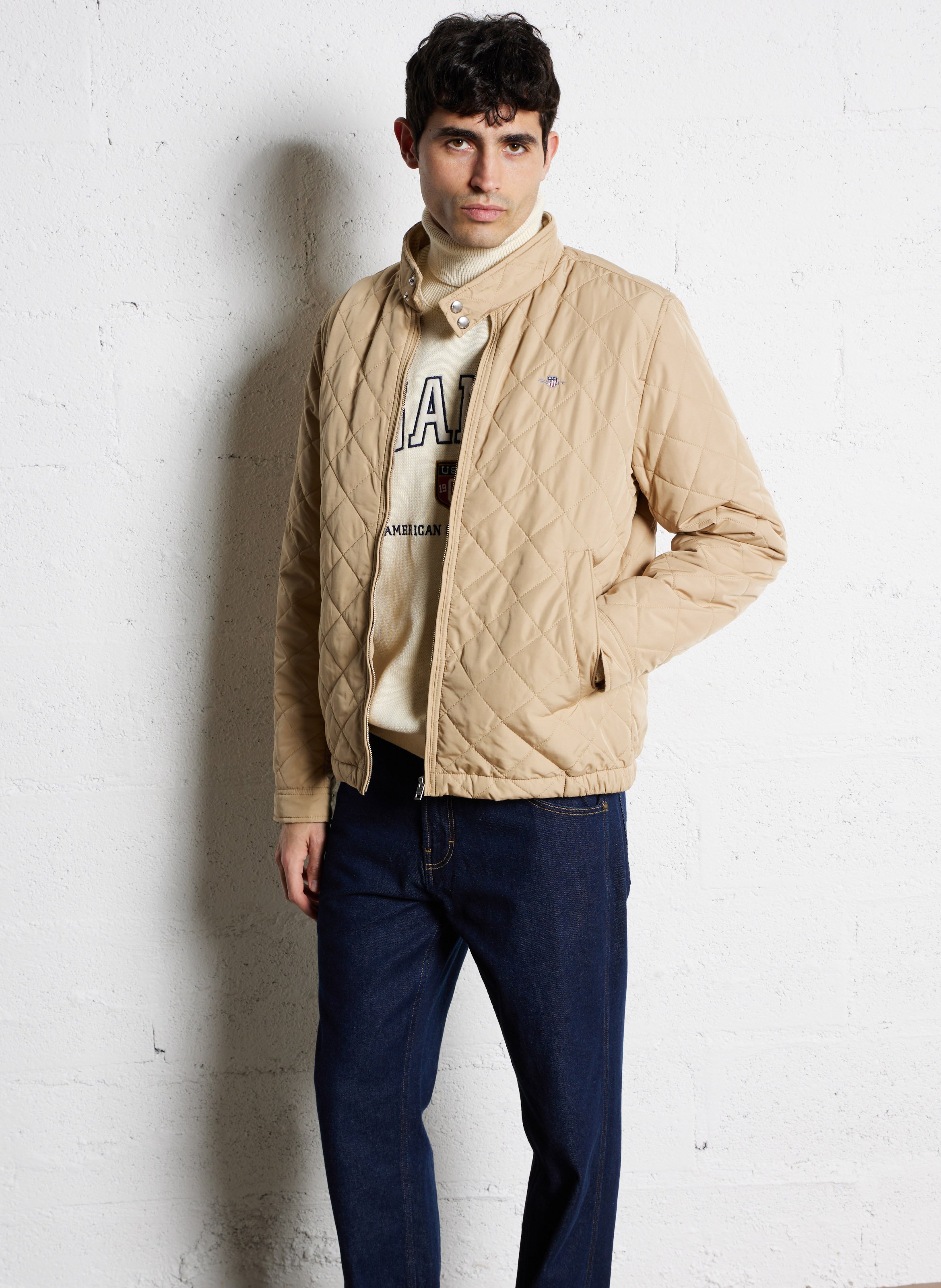 Gewatteerd jasje met opstaande kraag GANT Khaki