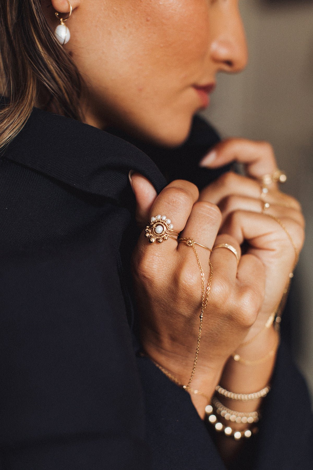 Bague frida perles YAY White