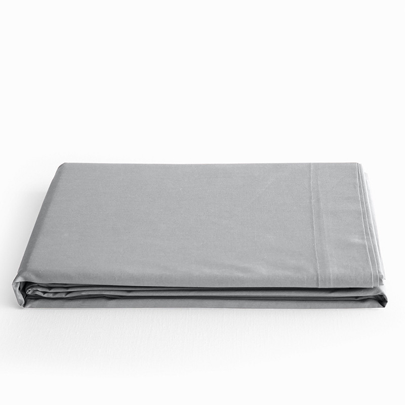 Flat sheet "premium" for single & double beds COTON PUR Grey