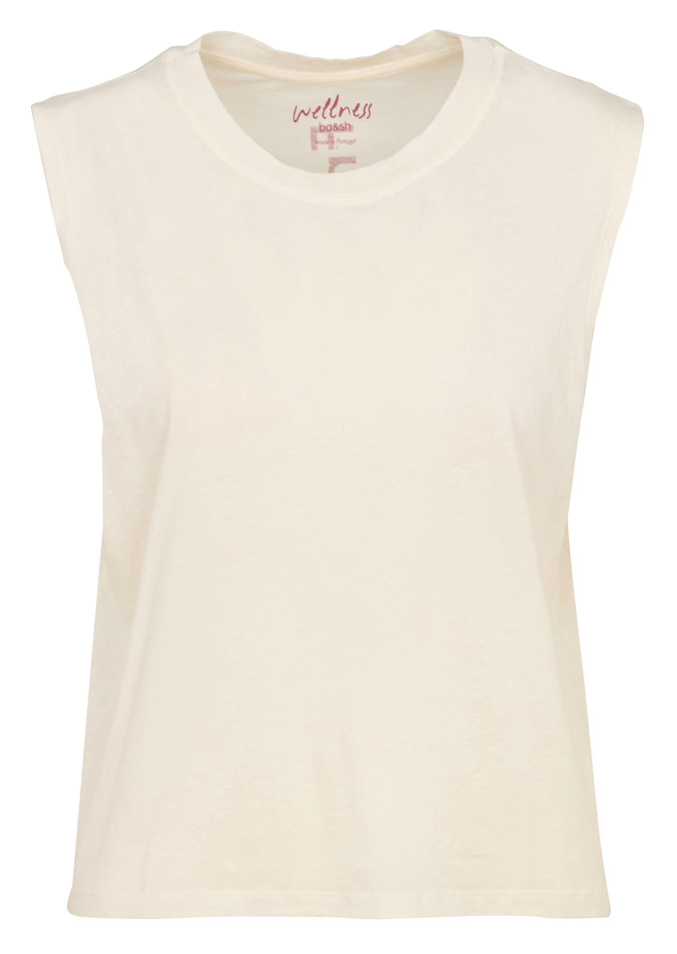 Tee-shirt sans manches en coton Beige