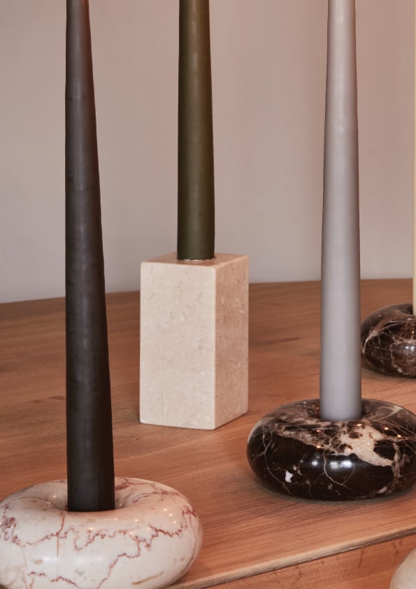 Marble candle holder OYOY LIVING DESIGN Beige