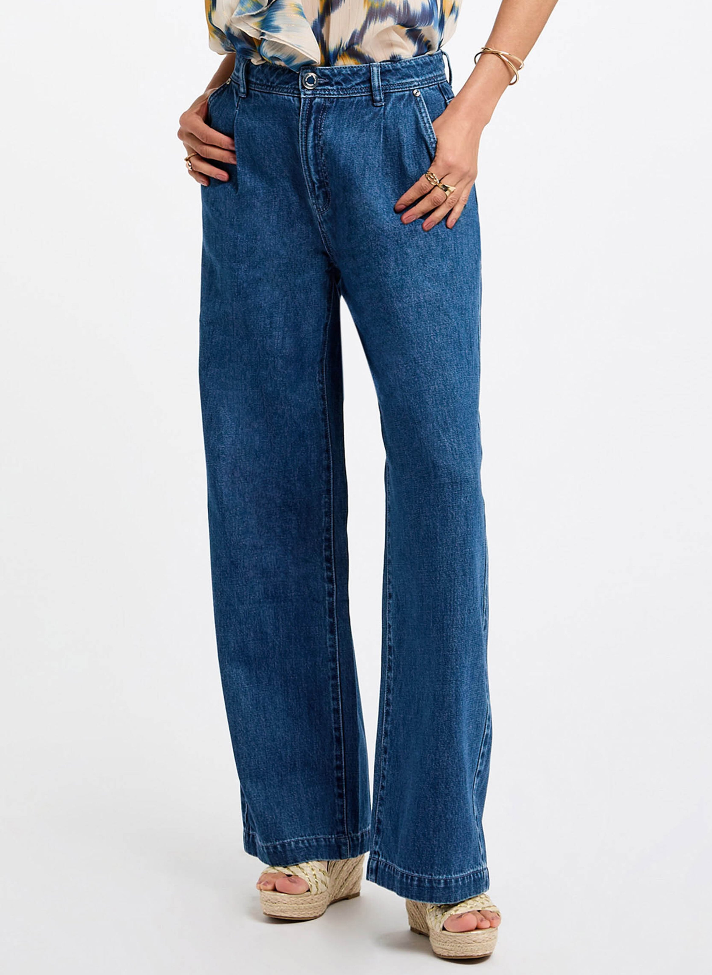 Bootcut broek met hoge taille MORGAN Blauw