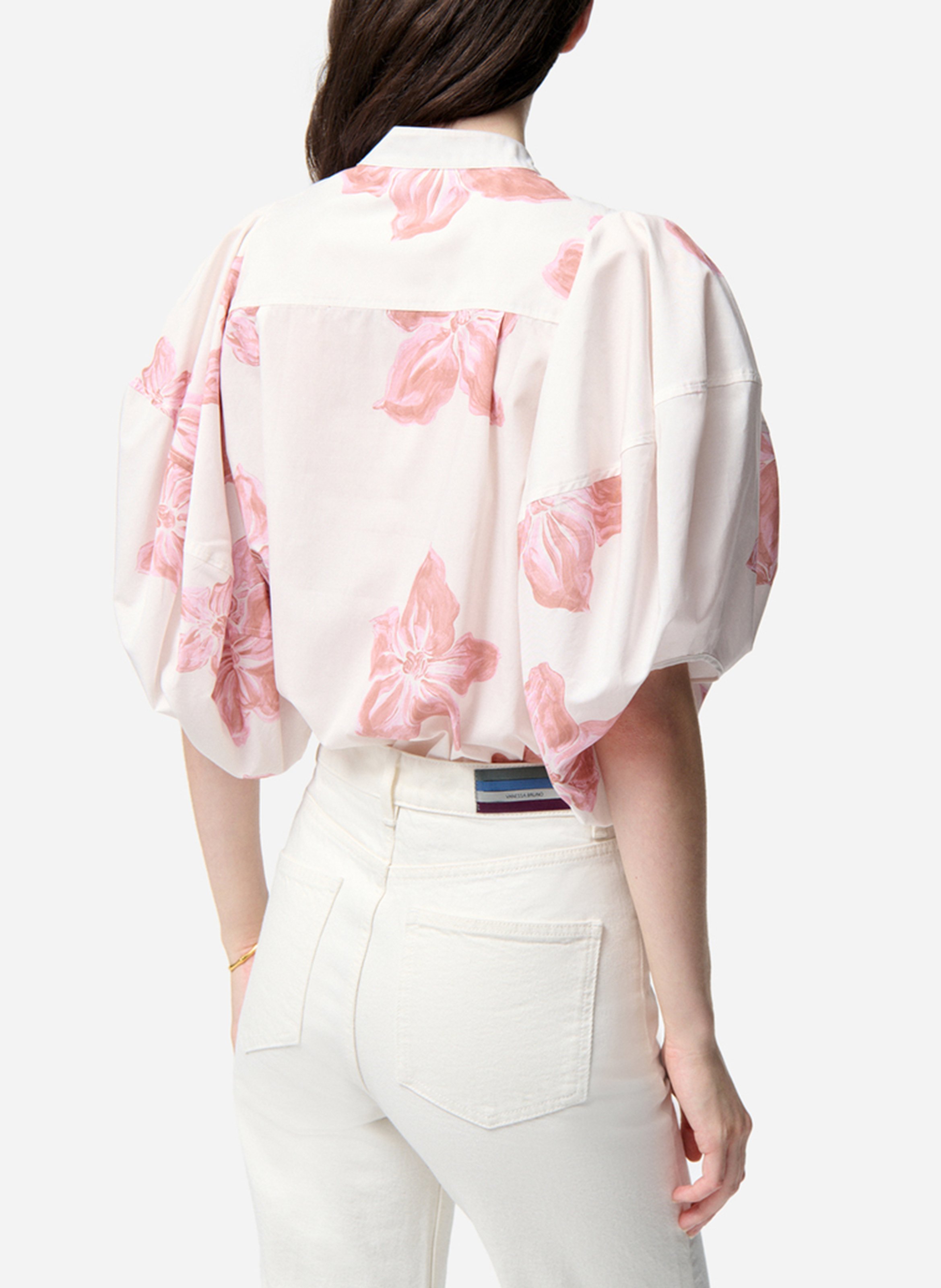 Gedrukte blouse met pofmouwen VANESSA BRUNO Roze