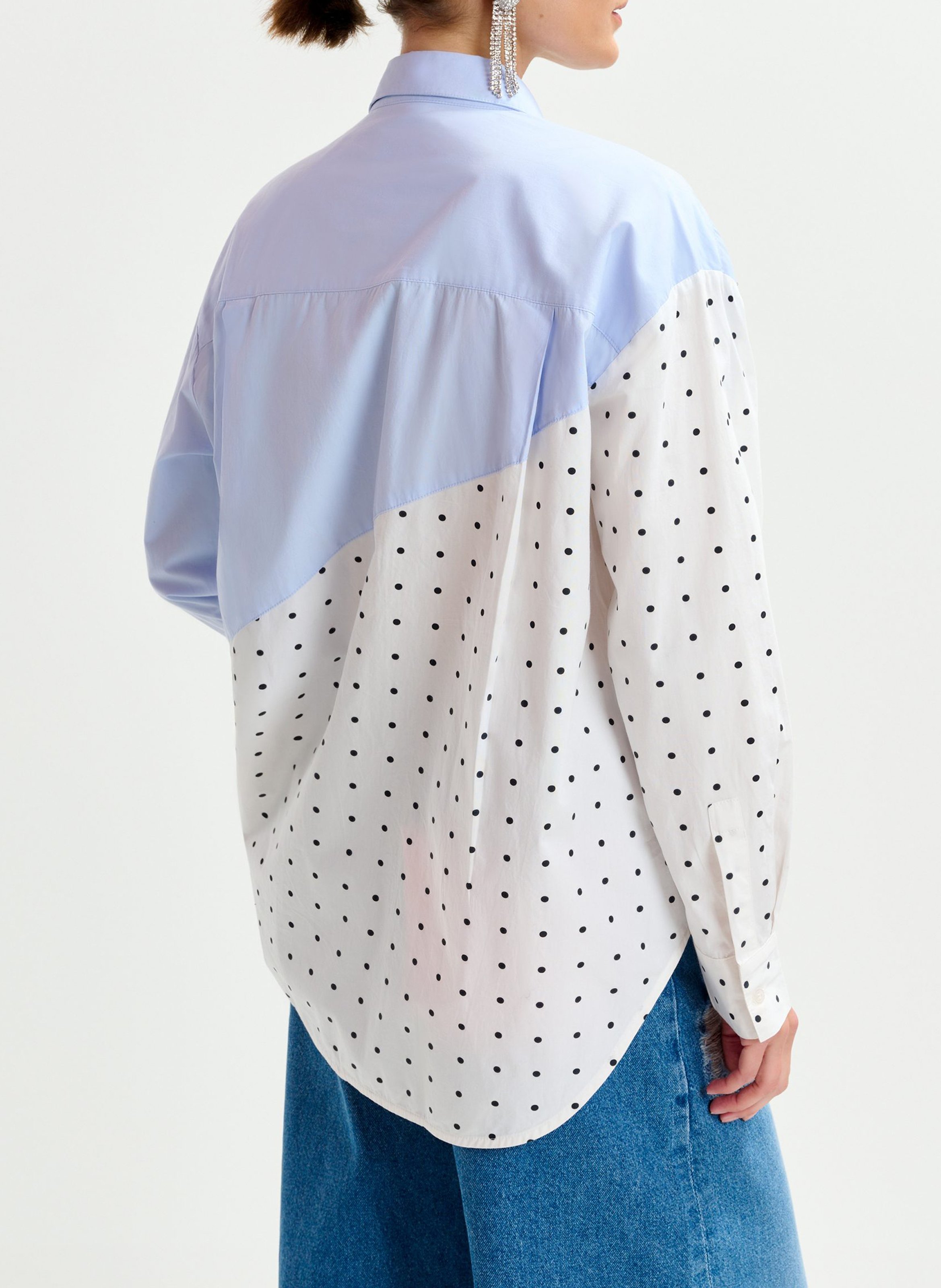 Chemise oversize fantaisie en coton ESSENTIEL ANTWERP Bleu