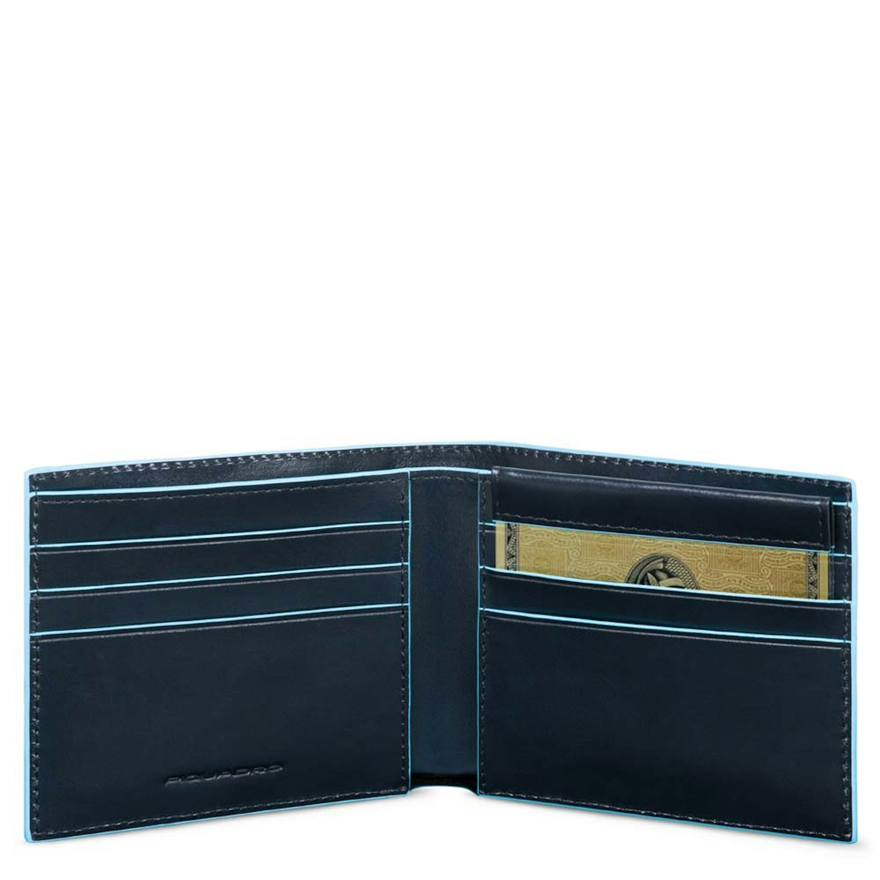 Babylon leather wallet PIQUADRO Blue