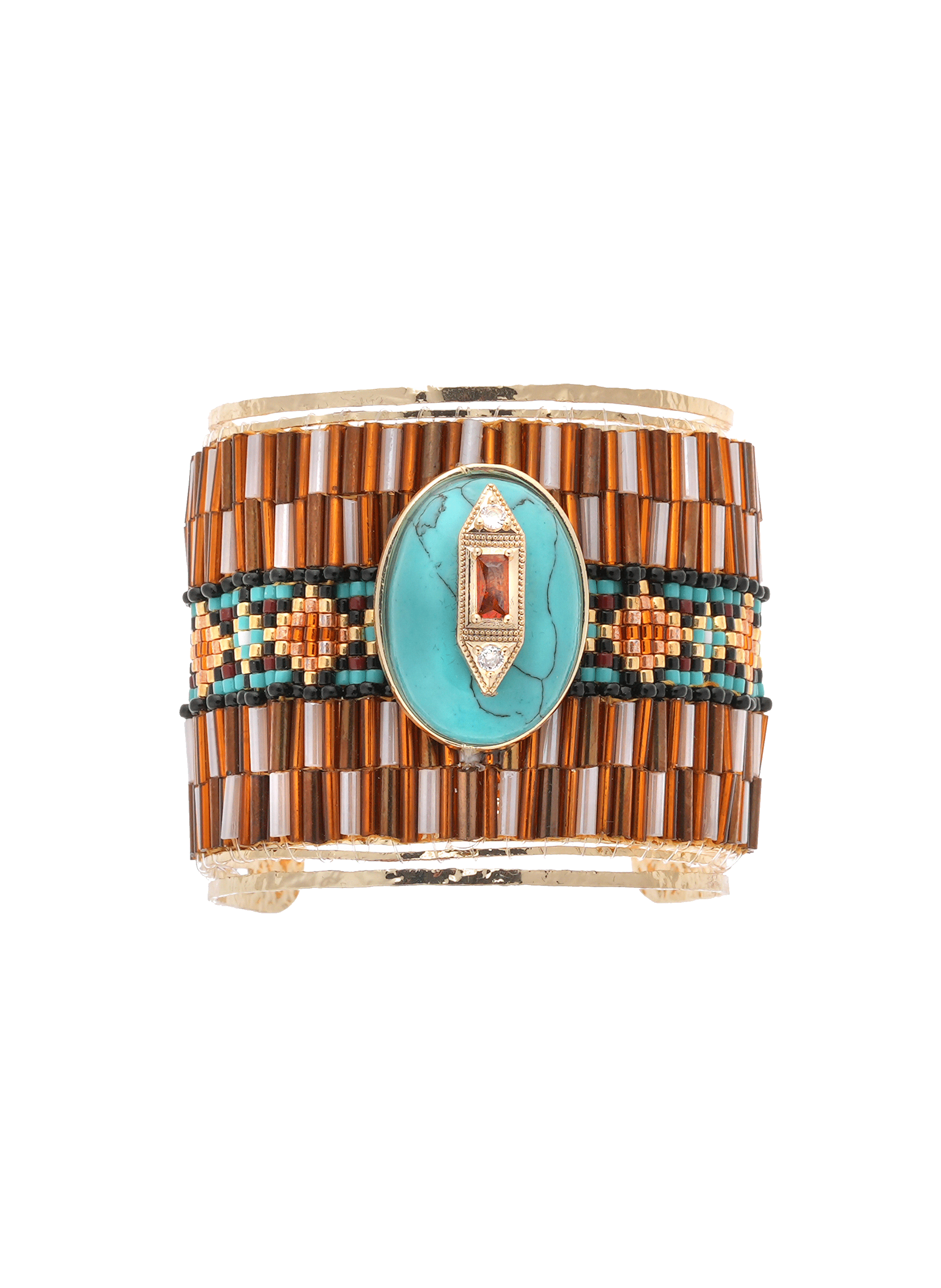 Woven bead cuff bracelet HIPANEMA Blue