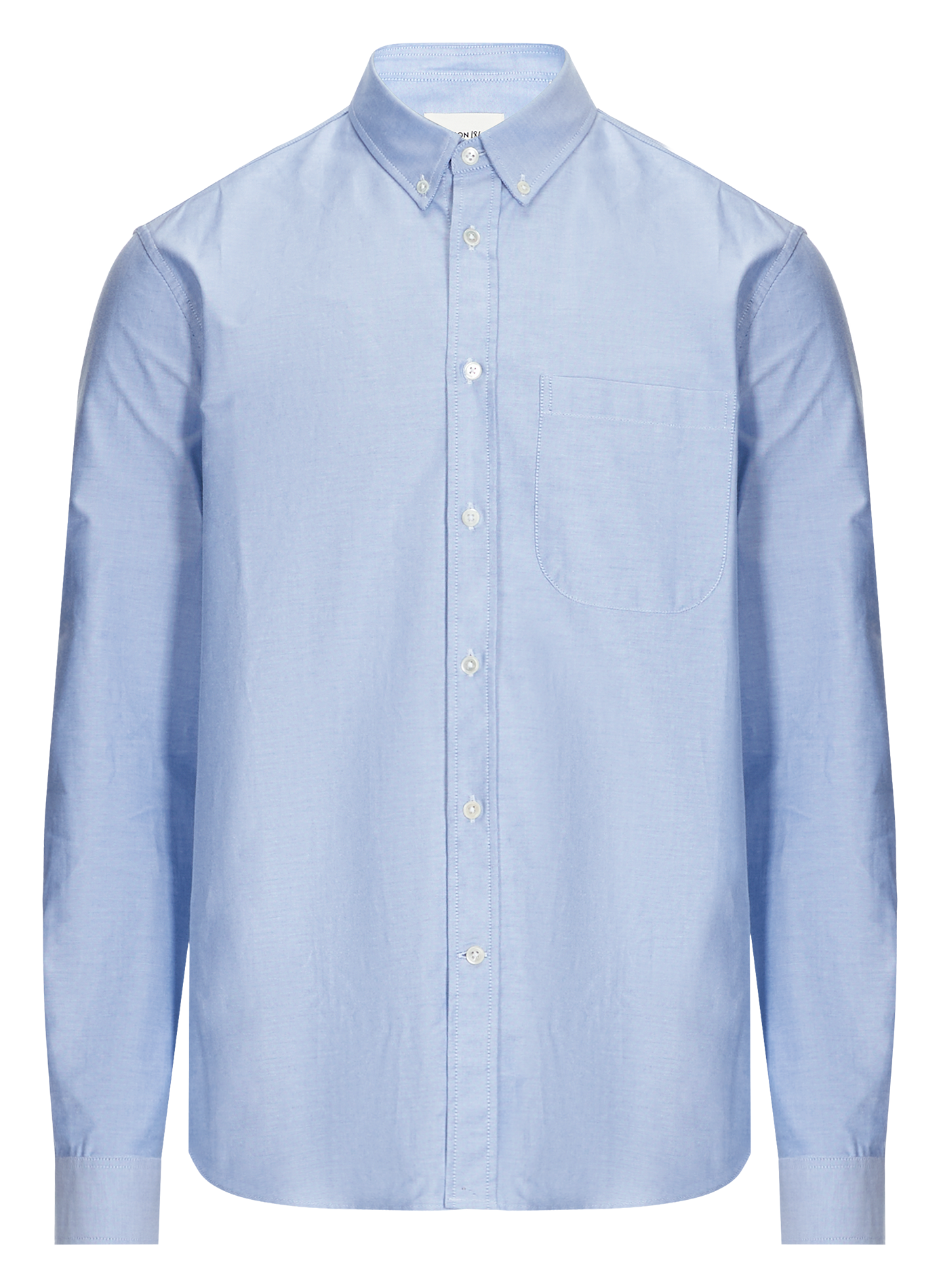 Striped straight cotton shirt with button-down collar SAISON 1865 Blue