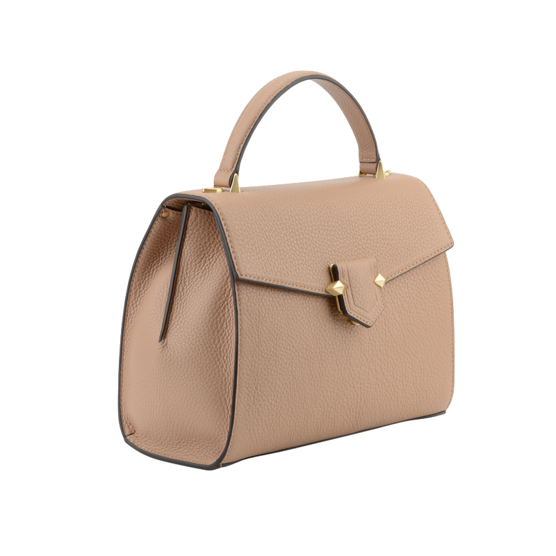 Handbag - cowhide leather POURCHET Brown