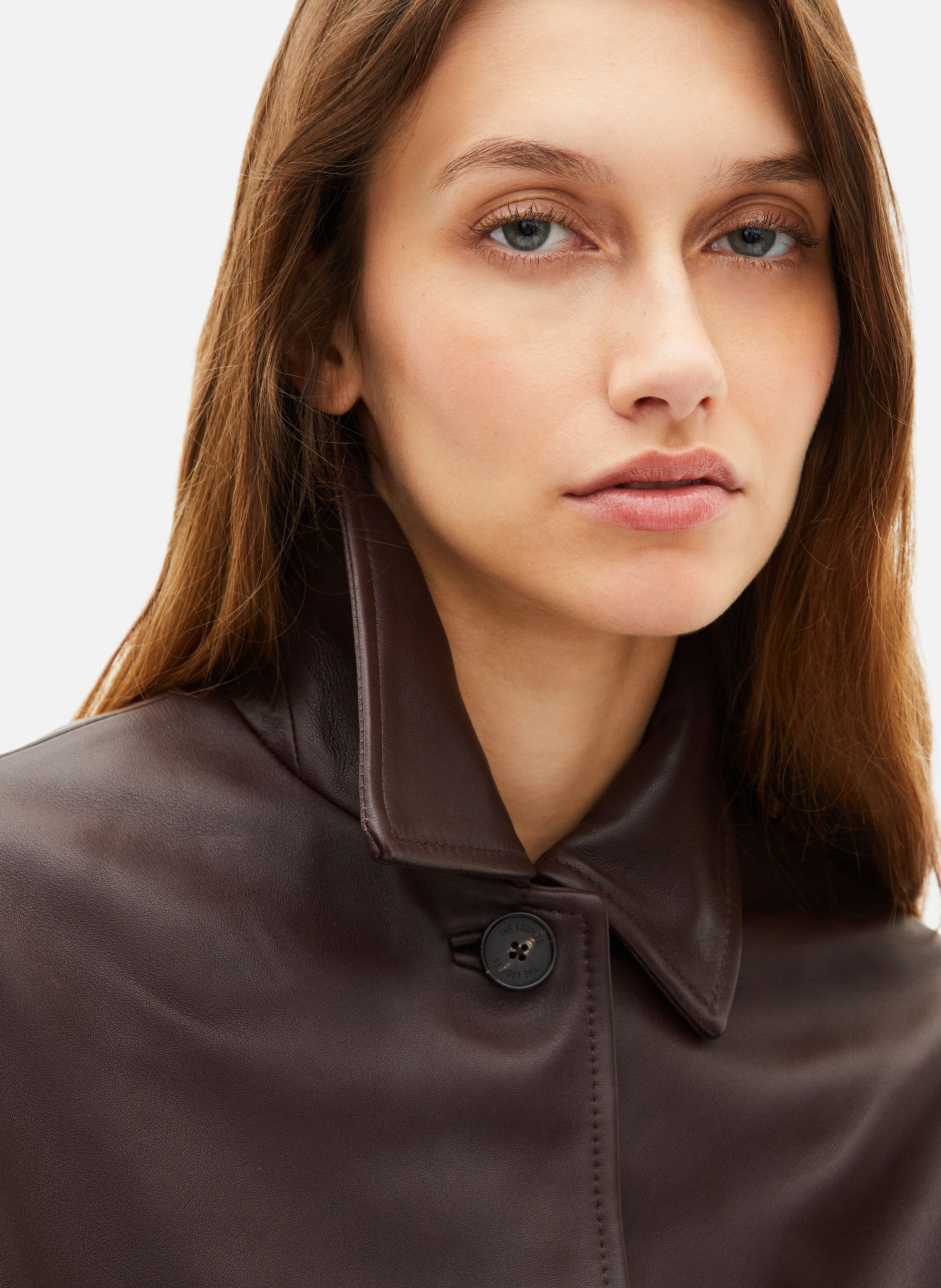 Leather coat THE KOOPLES Red