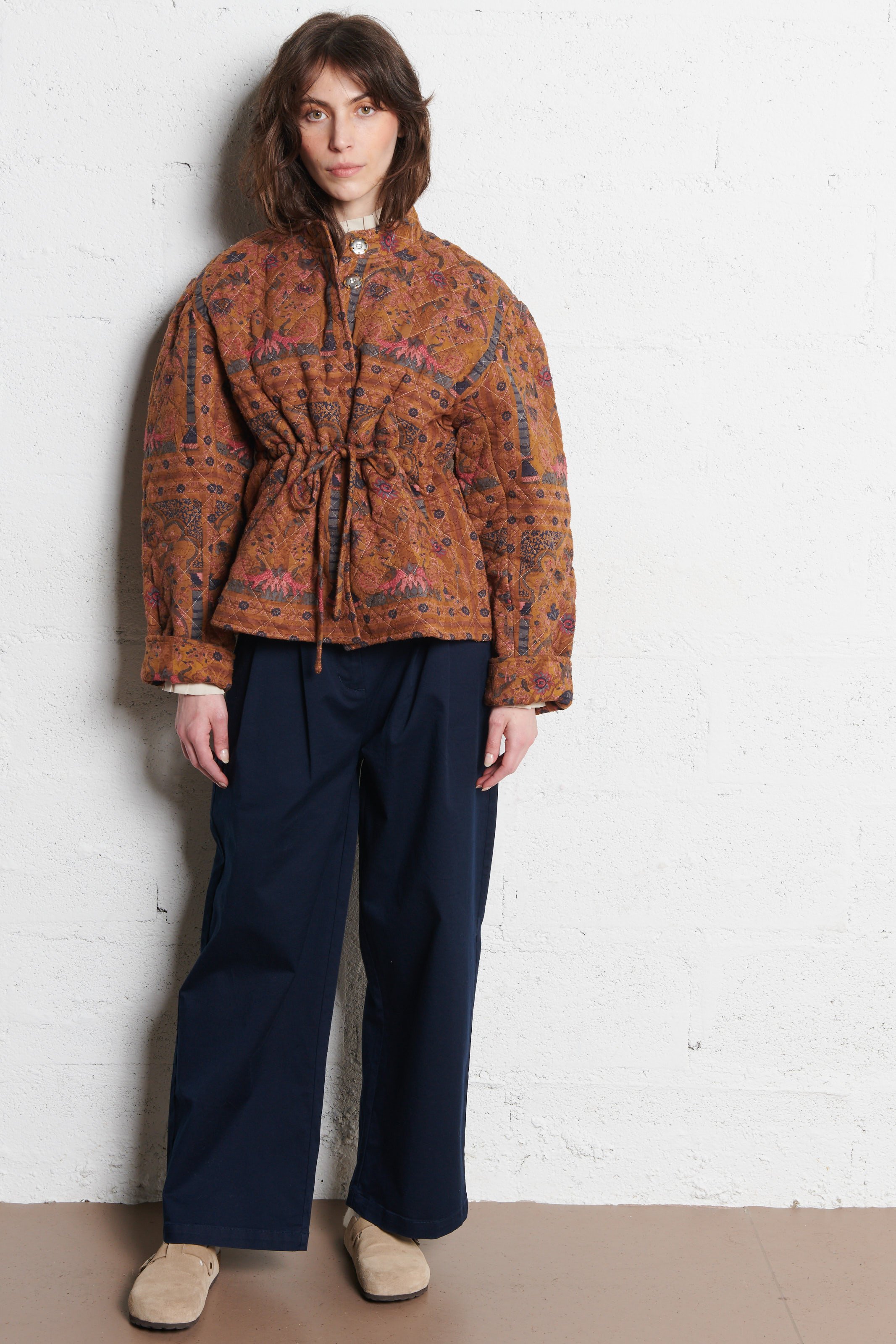 Veste ample imprimée en coton ANTIK BATIK Marron