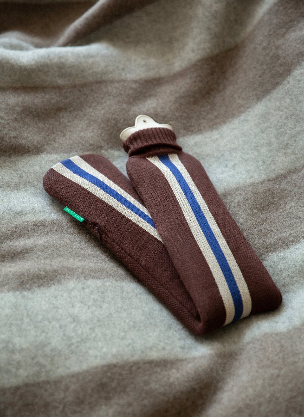 Bouillote tricotée en coton bio SUITE702 Marron