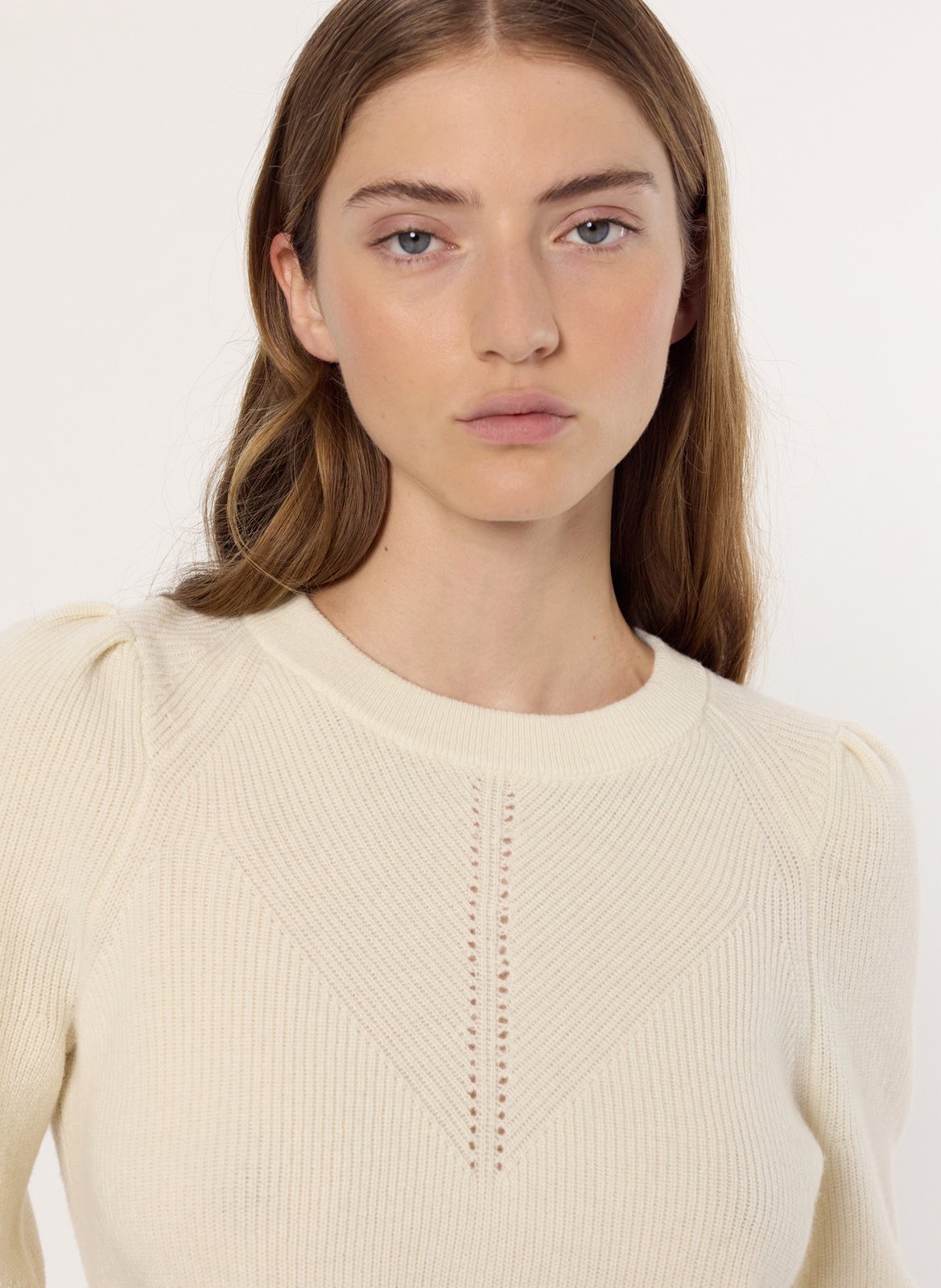 Pull col rond en laine GERARD DAREL Beige