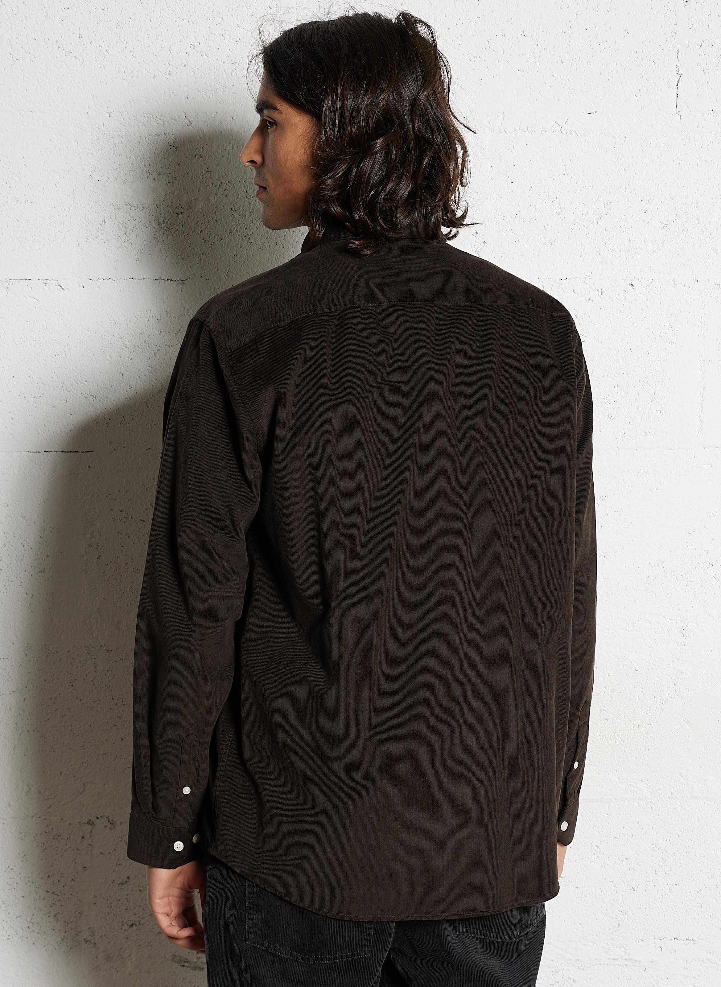 Straight ribbed cotton shirt AU PRINTEMPS PARIS Brown