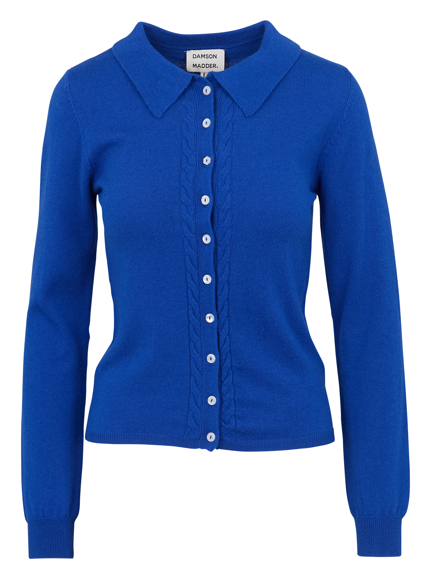 Cardigan unie en laine et cachemire DAMSON MADDER Bleu