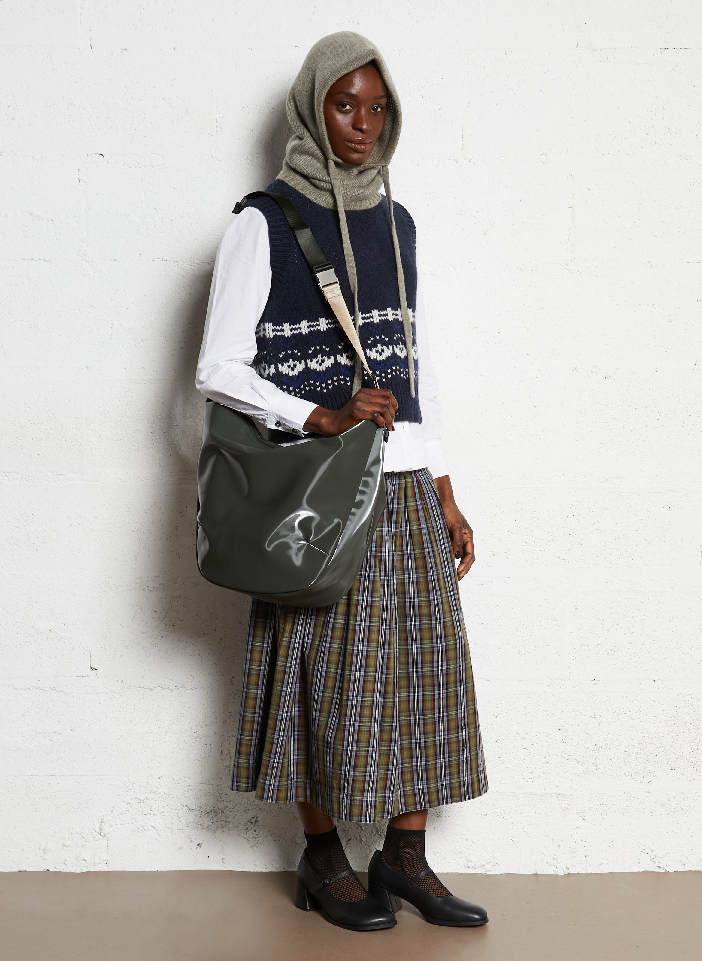 Vinyl messenger bag RAINS Green