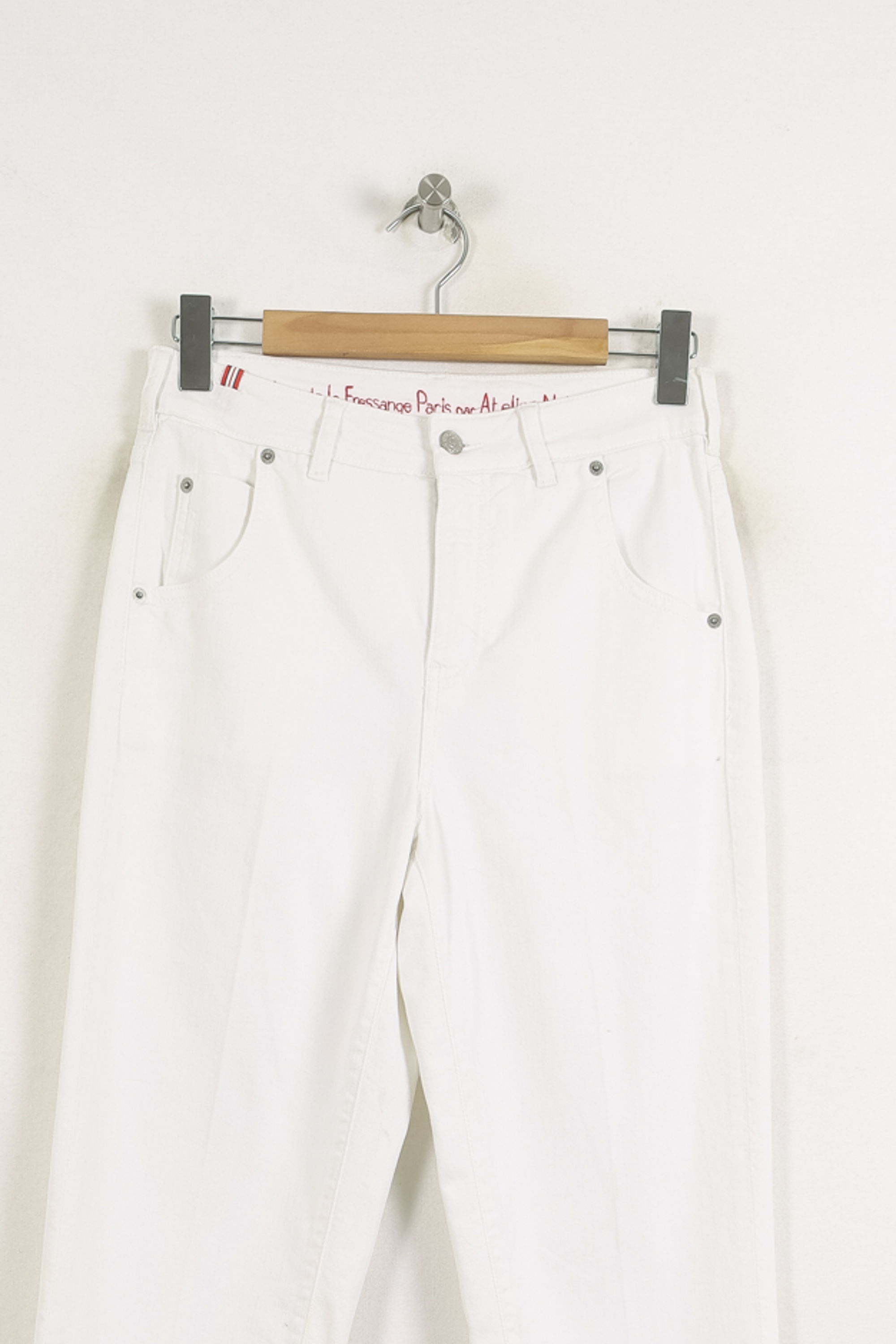 Cropped slim jeans with studs INES DE LA FRESSANGE - Seconde main White