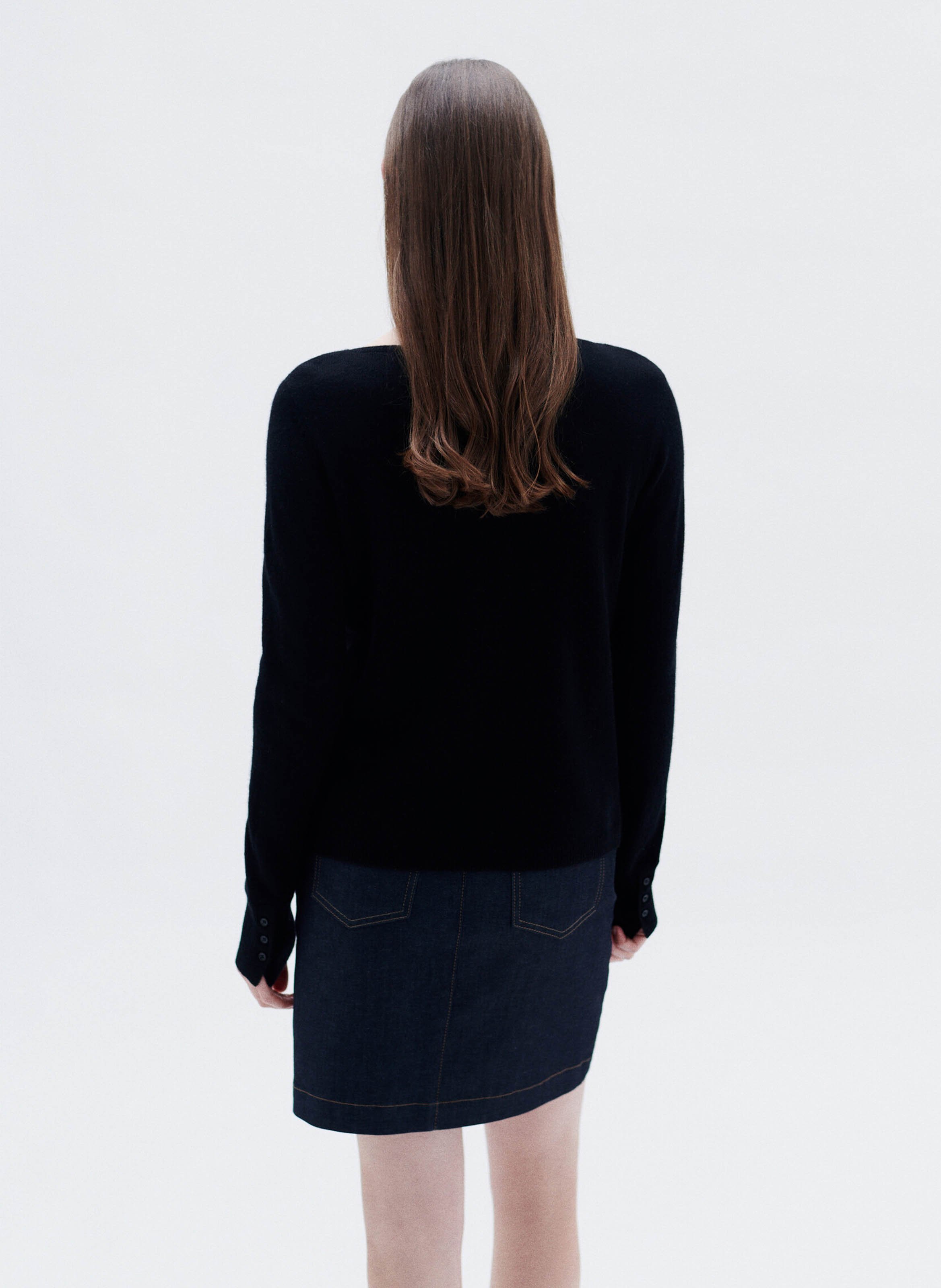 Straight boat-neck sweater CAROLL Black