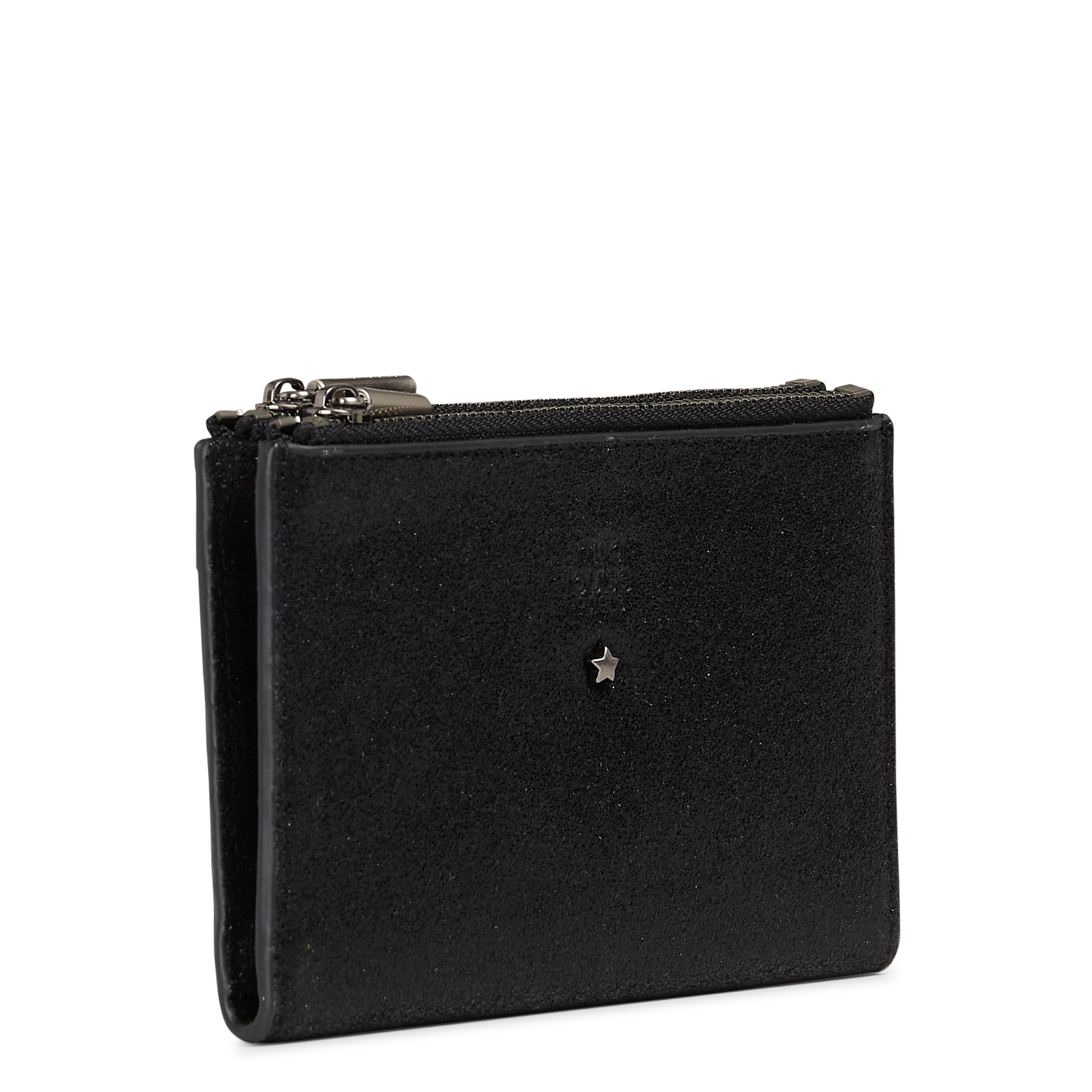 Leren portefeuille met pailletten MILA LOUISE Zwart