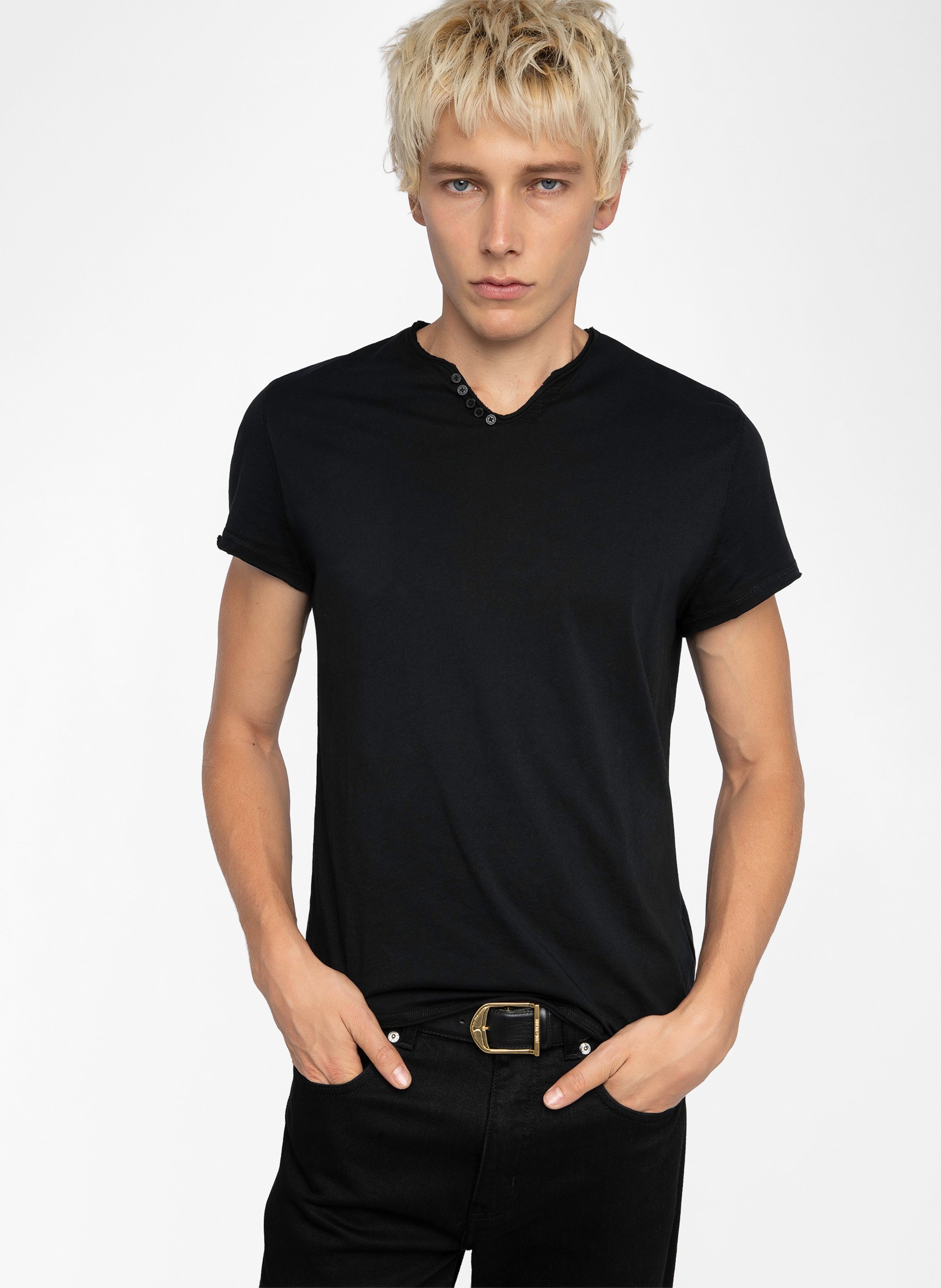 Tee-shirt droit en coton bio ZADIG&amp;VOLTAIRE Noir
