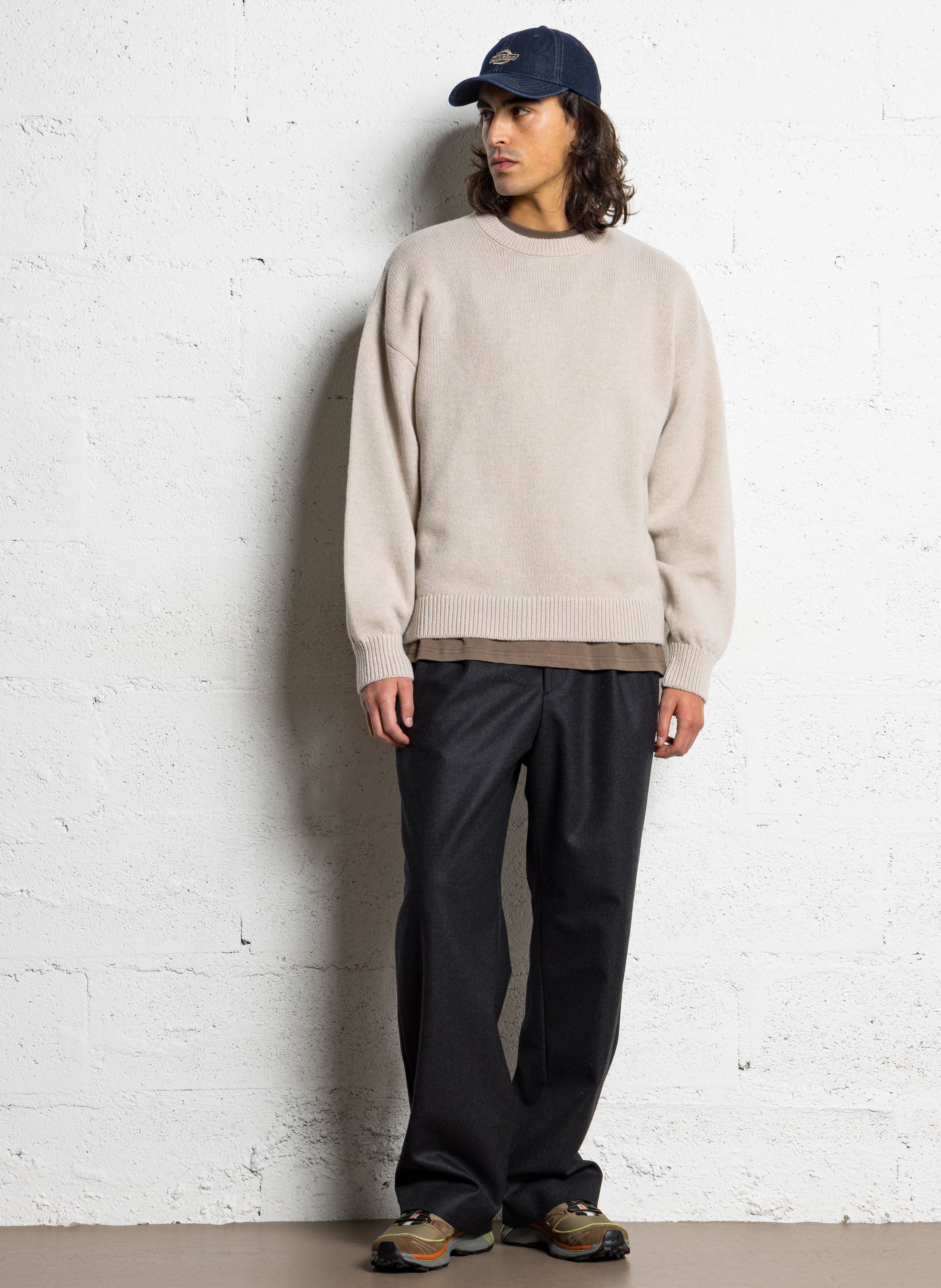 Oversize Rundhalsausschnitt-Pullover aus recycelter Wolle COLORFUL STANDARD Weiss