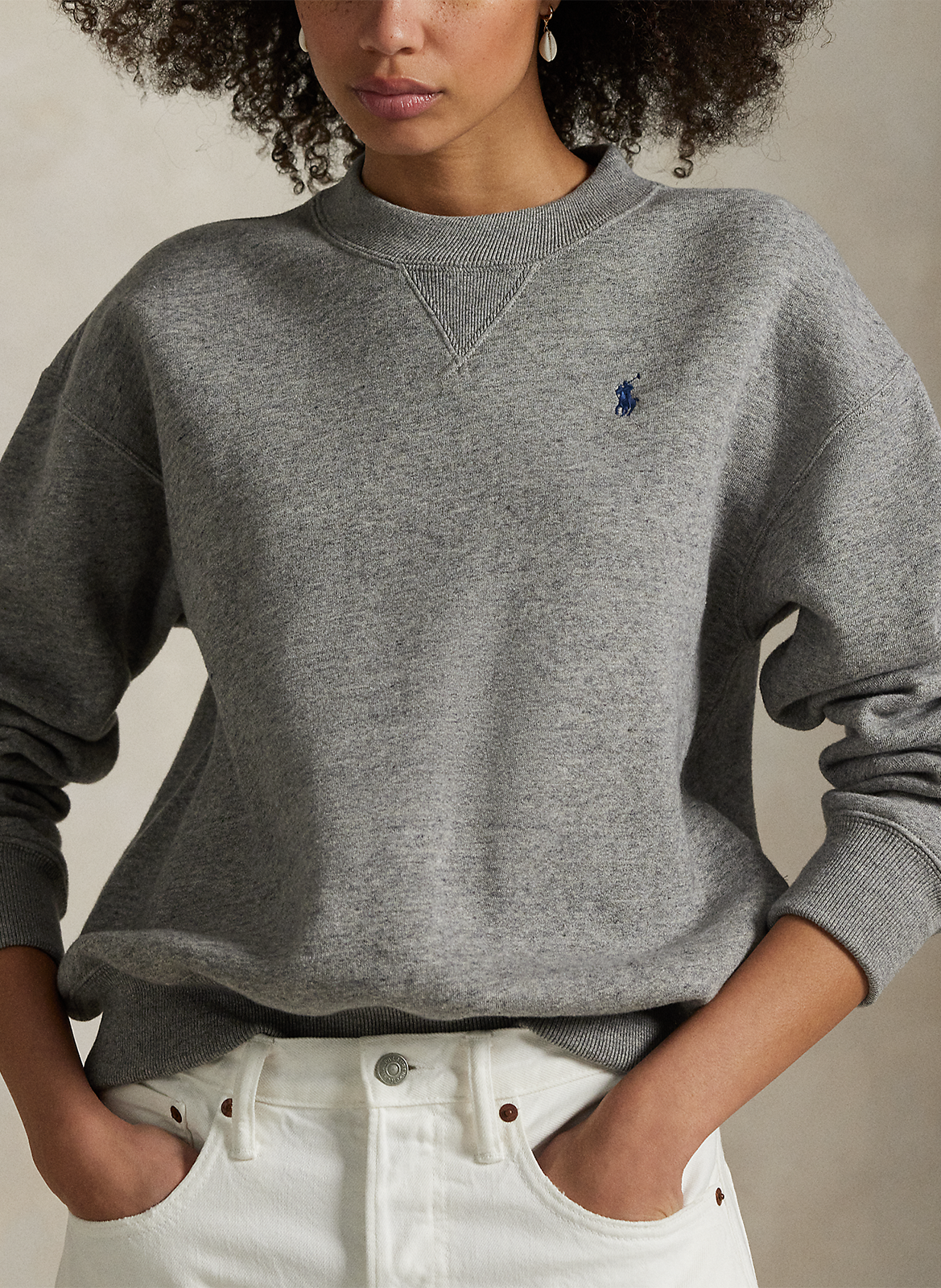 Cotton-mix round-neck sweatshirt POLO RALPH LAUREN Grey