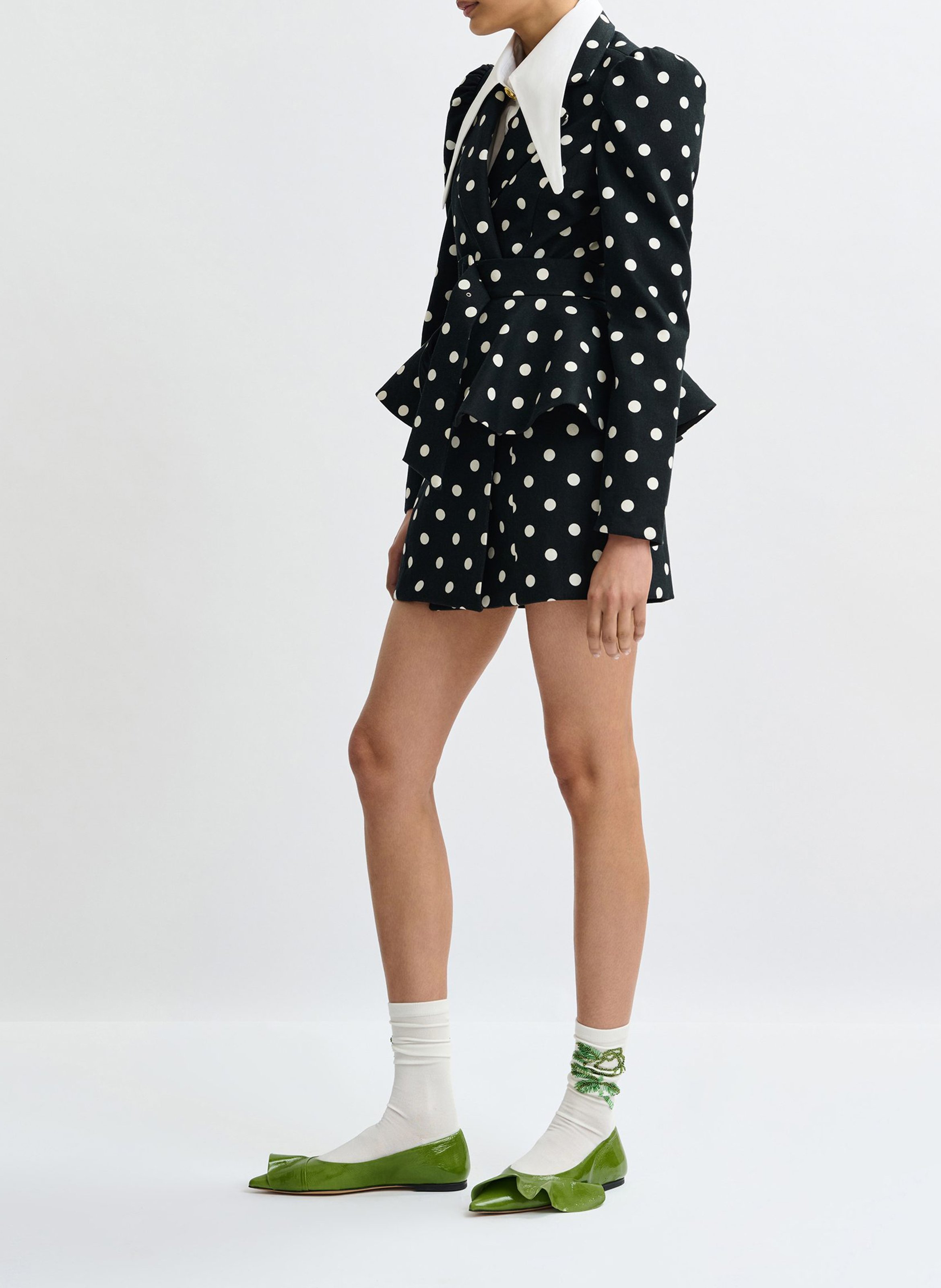 Abito blazer in cotone stampato ESSENTIEL ANTWERP Bianco